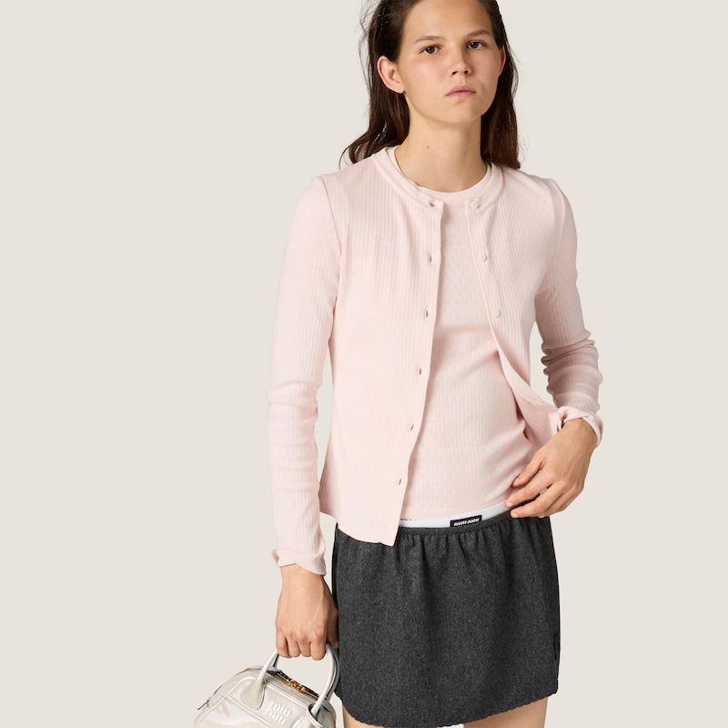 Pointelle cotton T-shirt
