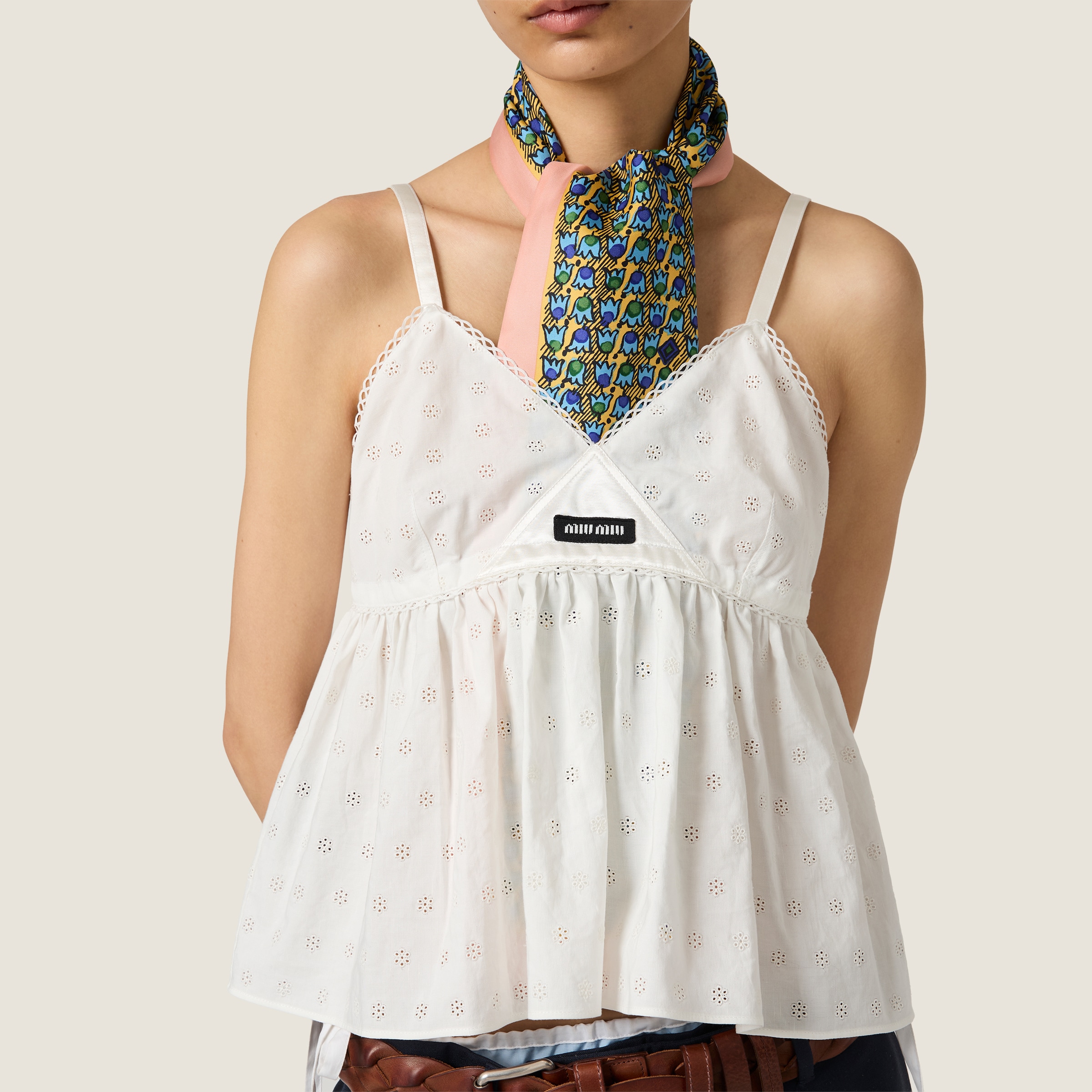 Slubbed eyelet poplin top - thumbnail 4