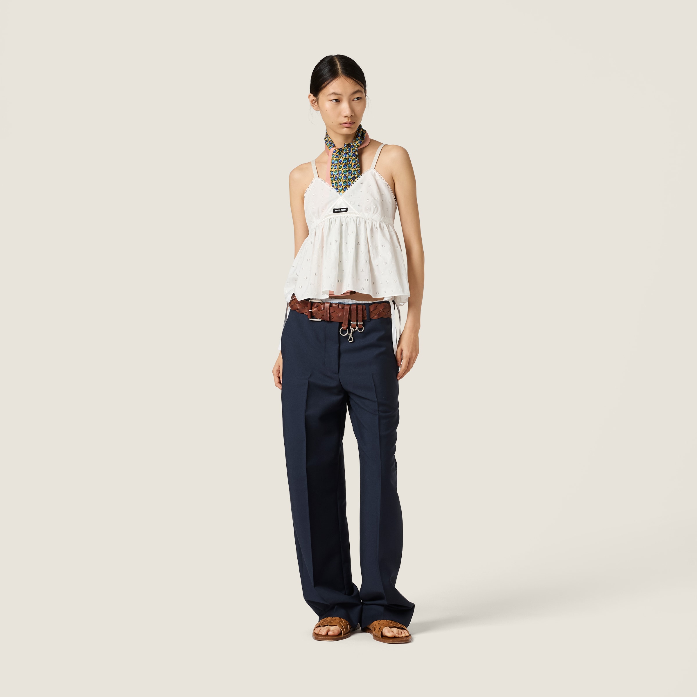 Slubbed eyelet poplin top - thumbnail 2