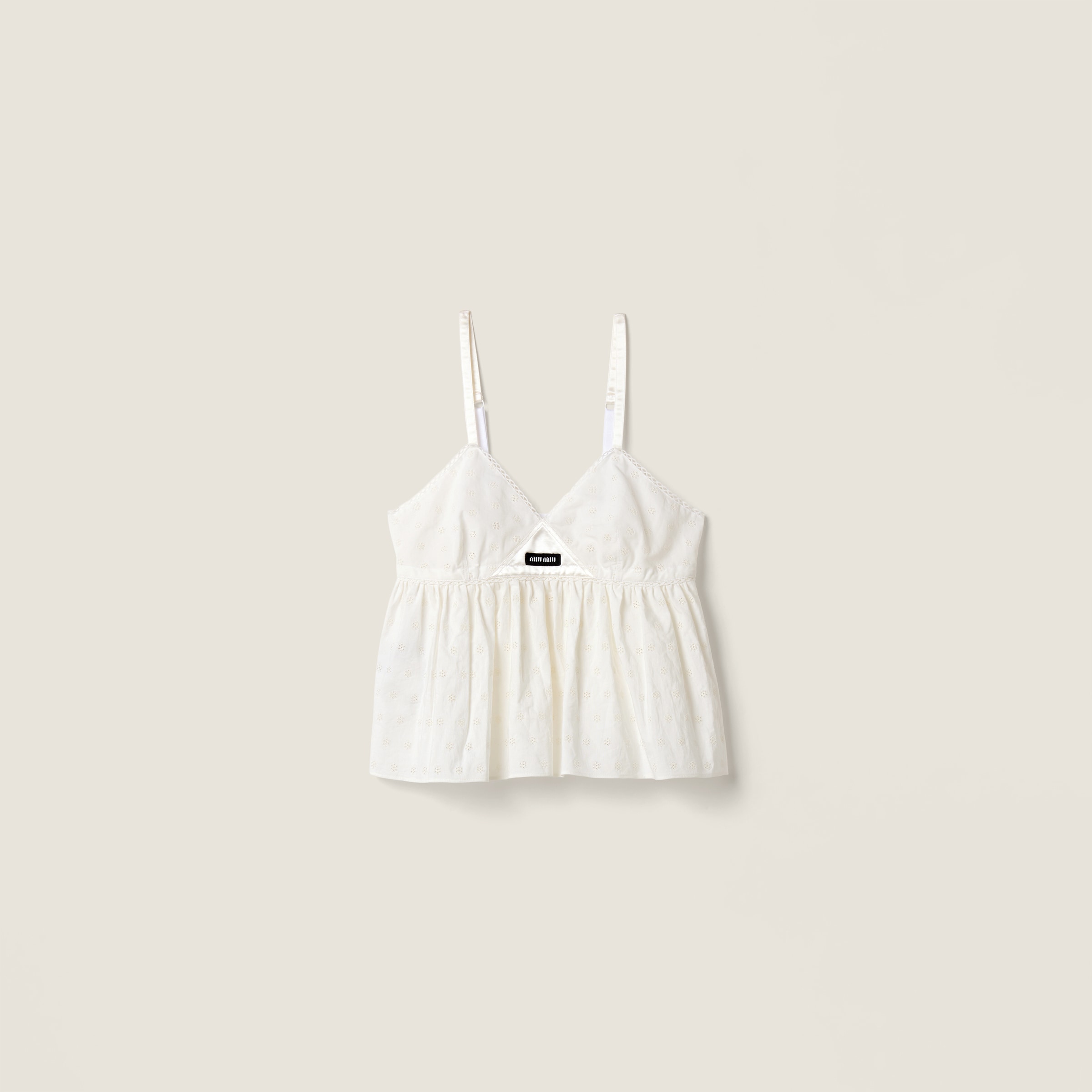 Slubbed eyelet poplin top from Miu Miu - $2,200