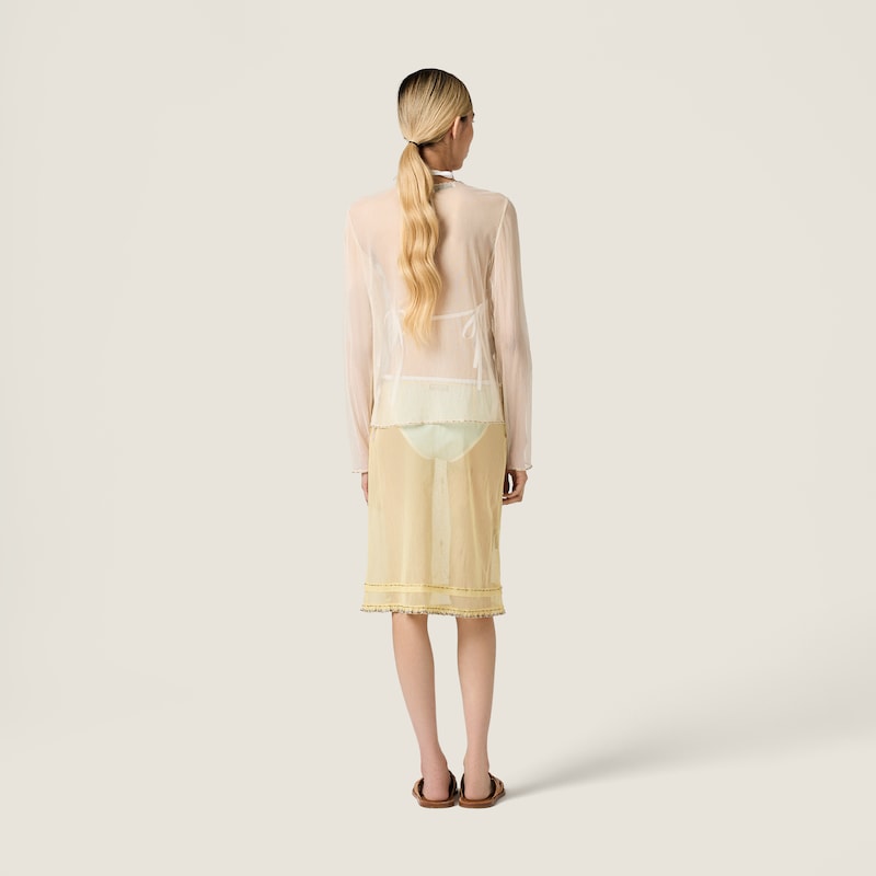 Embroidered tulle top