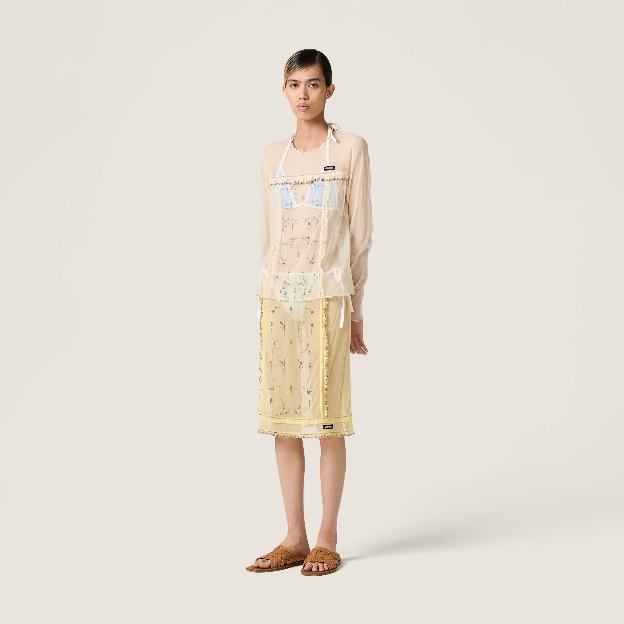 Embroidered tulle top - thumbnail 2