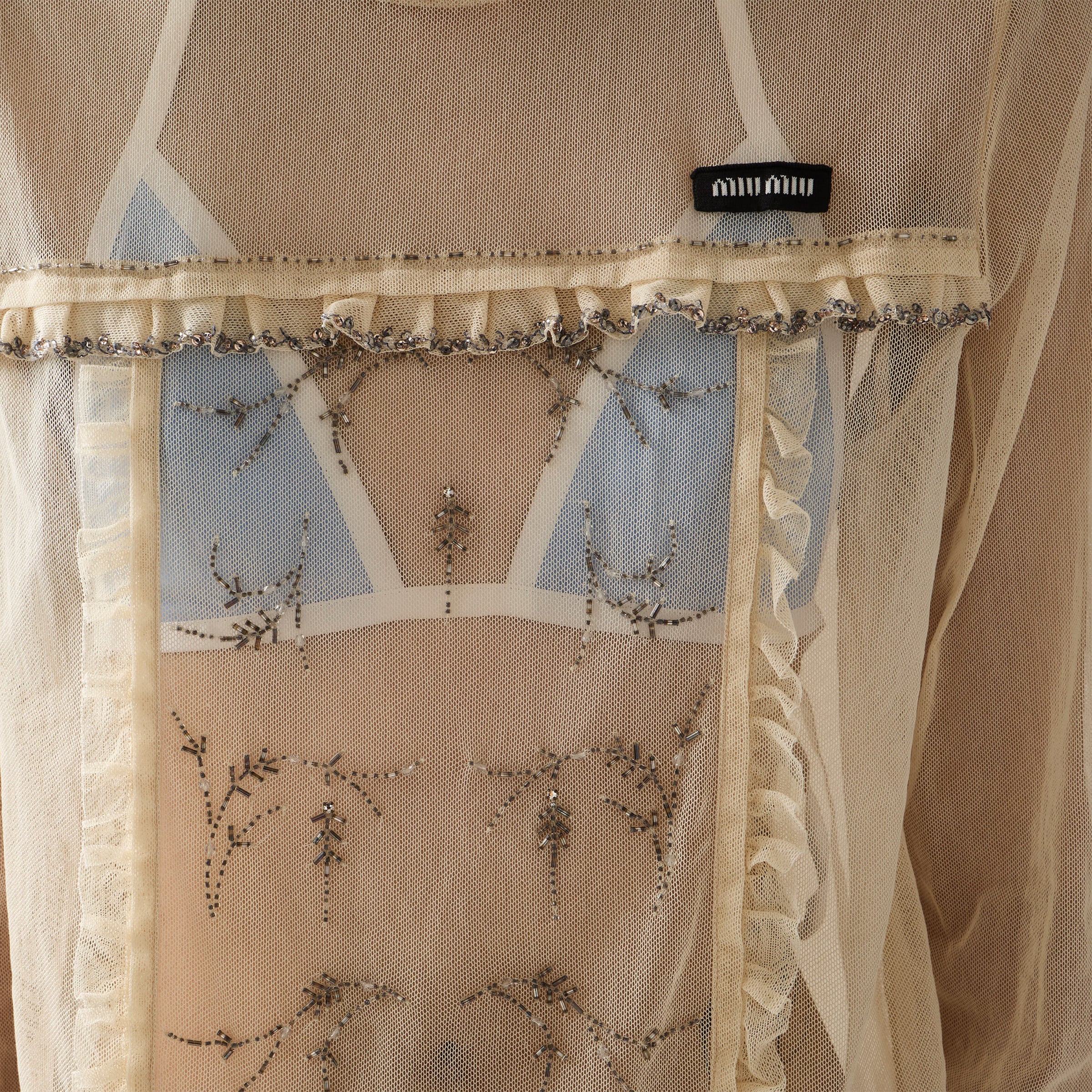 Embroidered tulle top - thumbnail 6