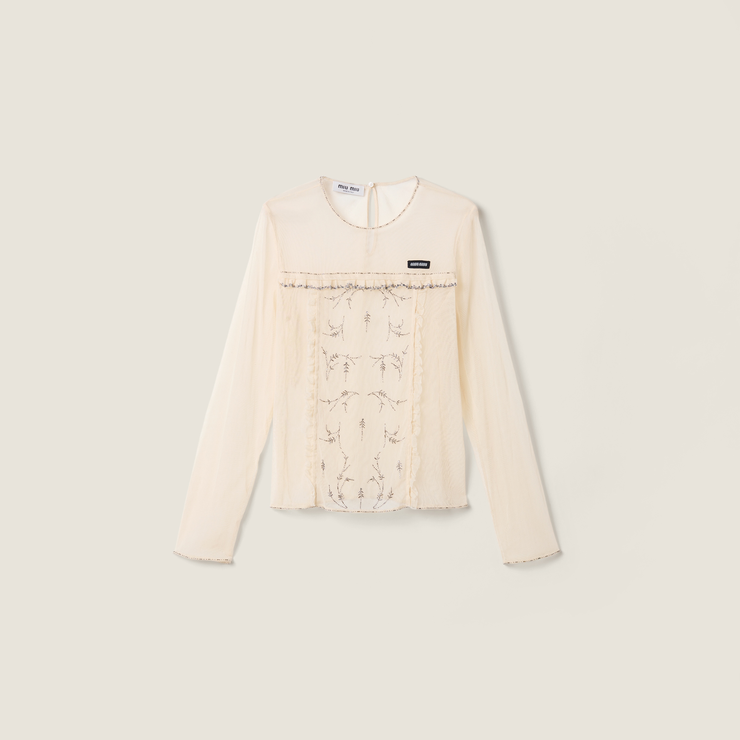 Embroidered tulle top from Miu Miu - $3,900