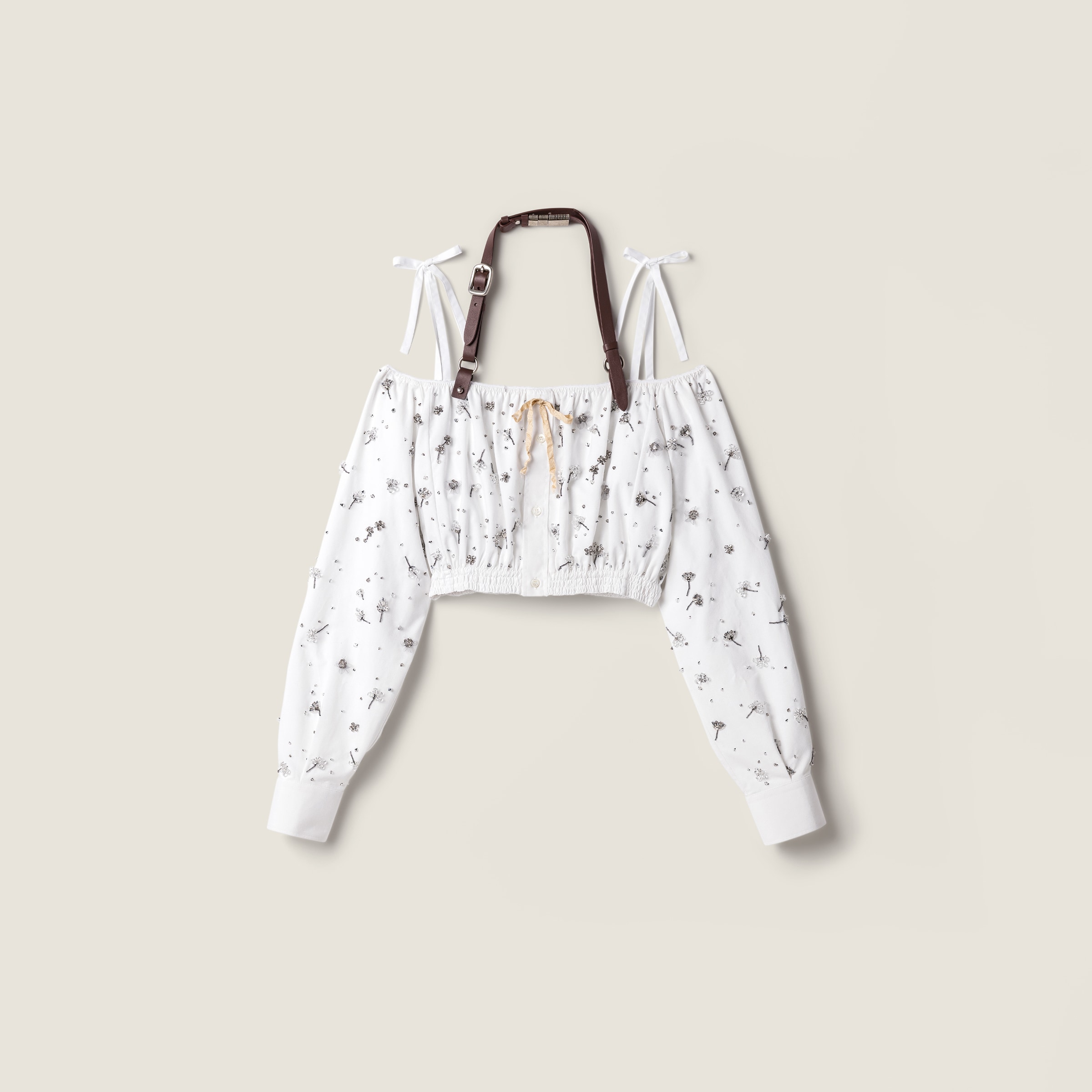 Embroidered poplin and chino top from Miu Miu - $9,500