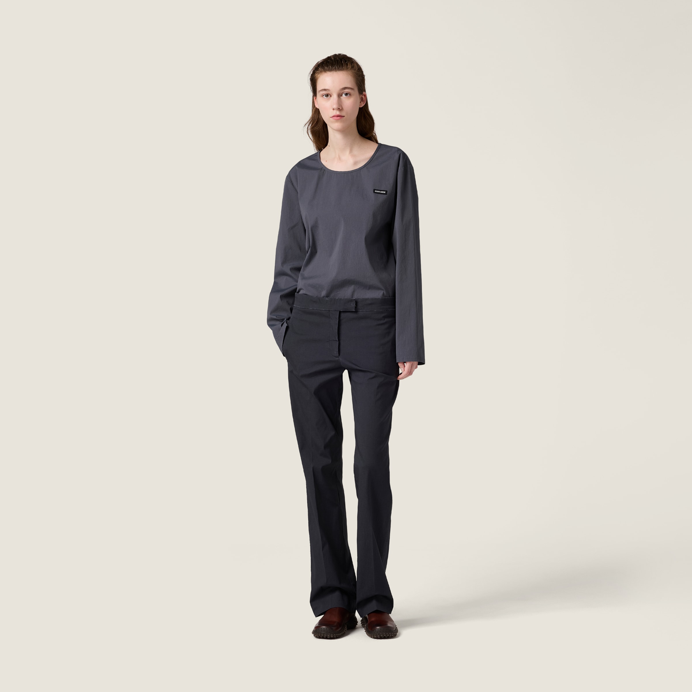 Stretch poplin top - thumbnail 2