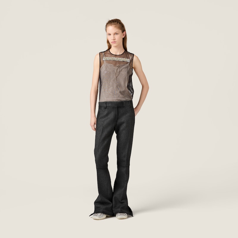 Embellished tulle top
