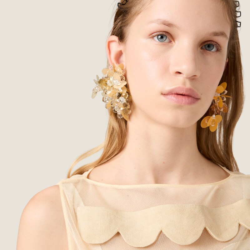 Embellished tulle top