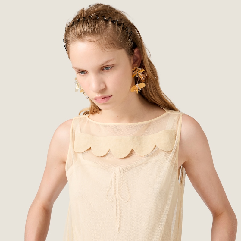Embellished tulle top