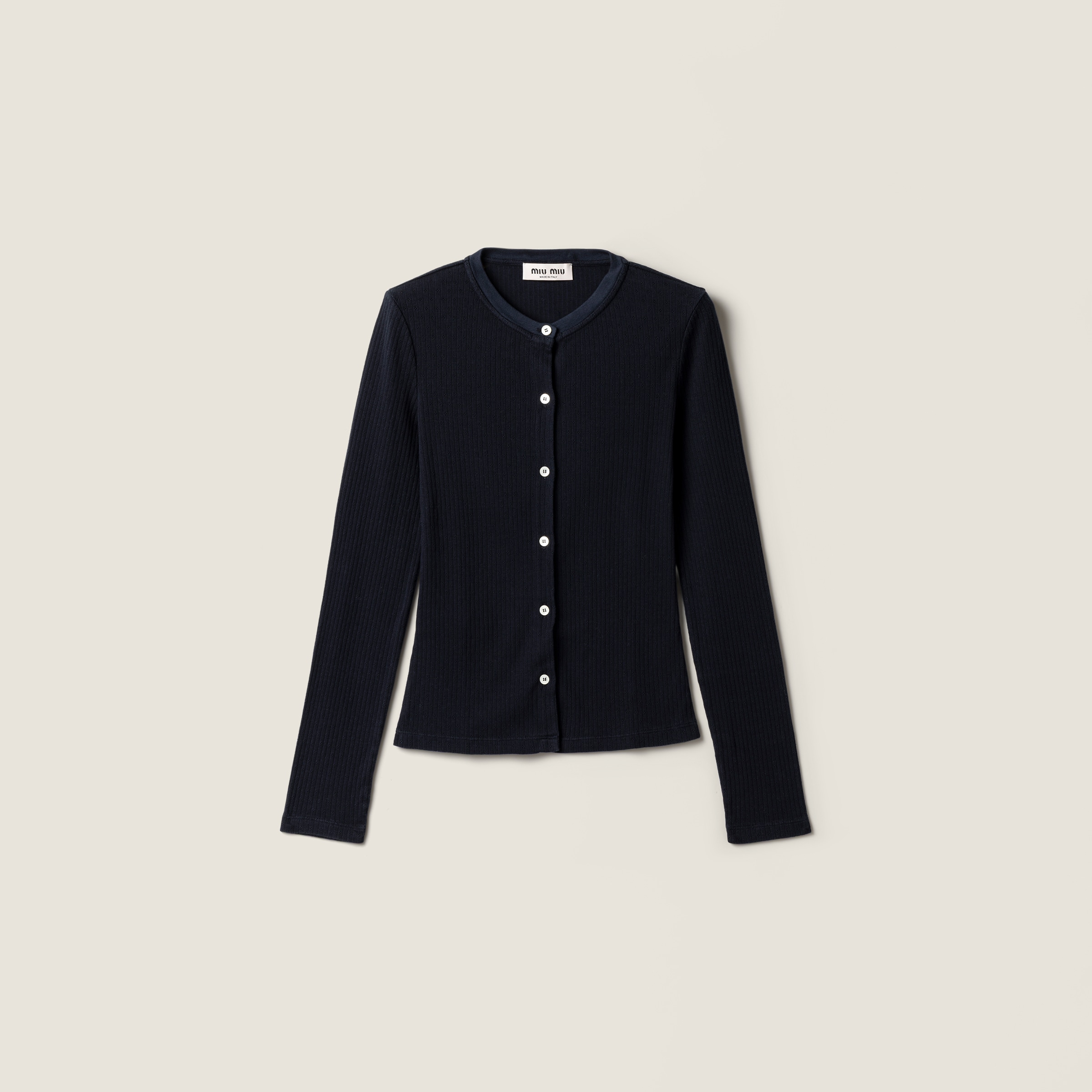 Pointelle cotton cardigan by Miu Miu