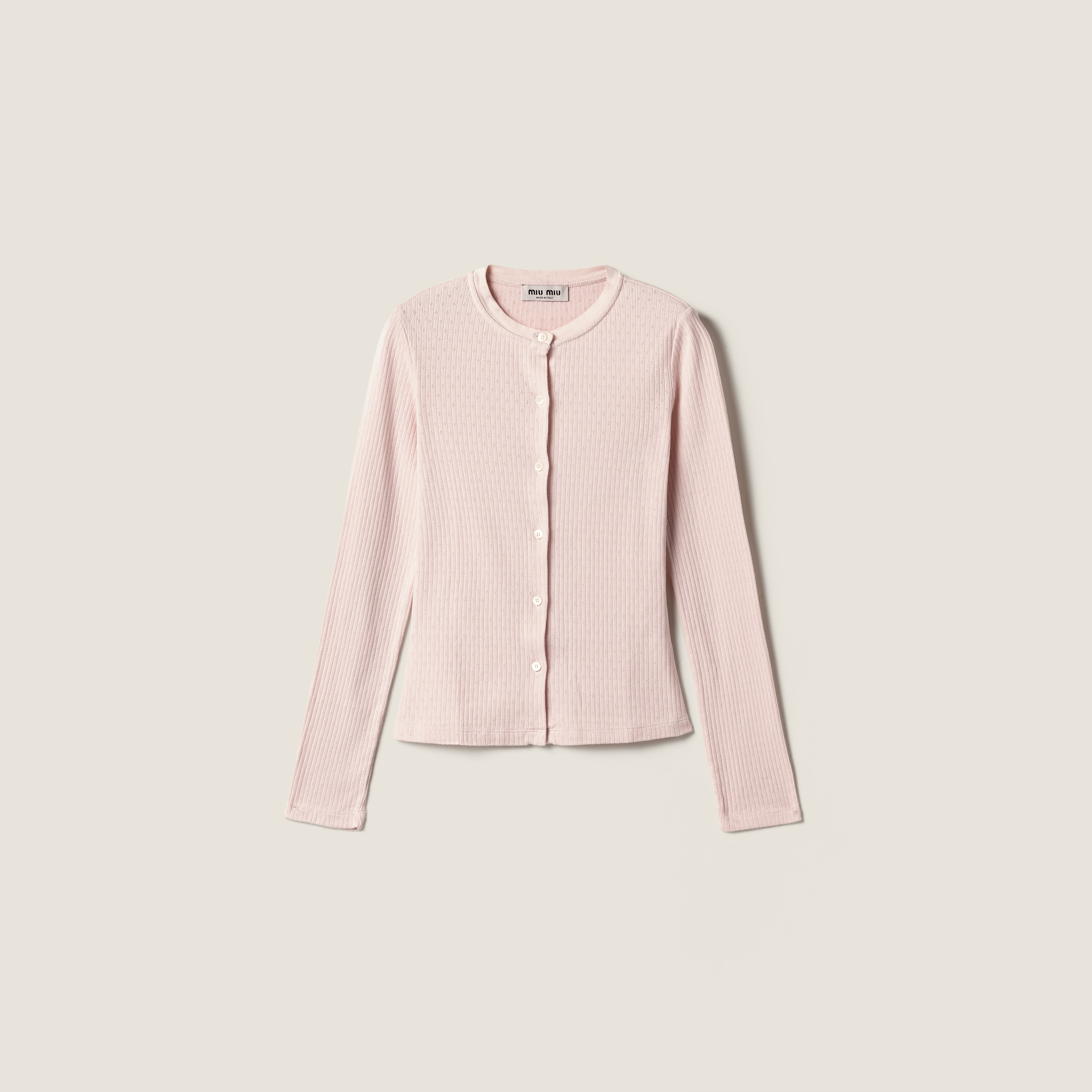 Pointelle cotton cardigan by Miu Miu