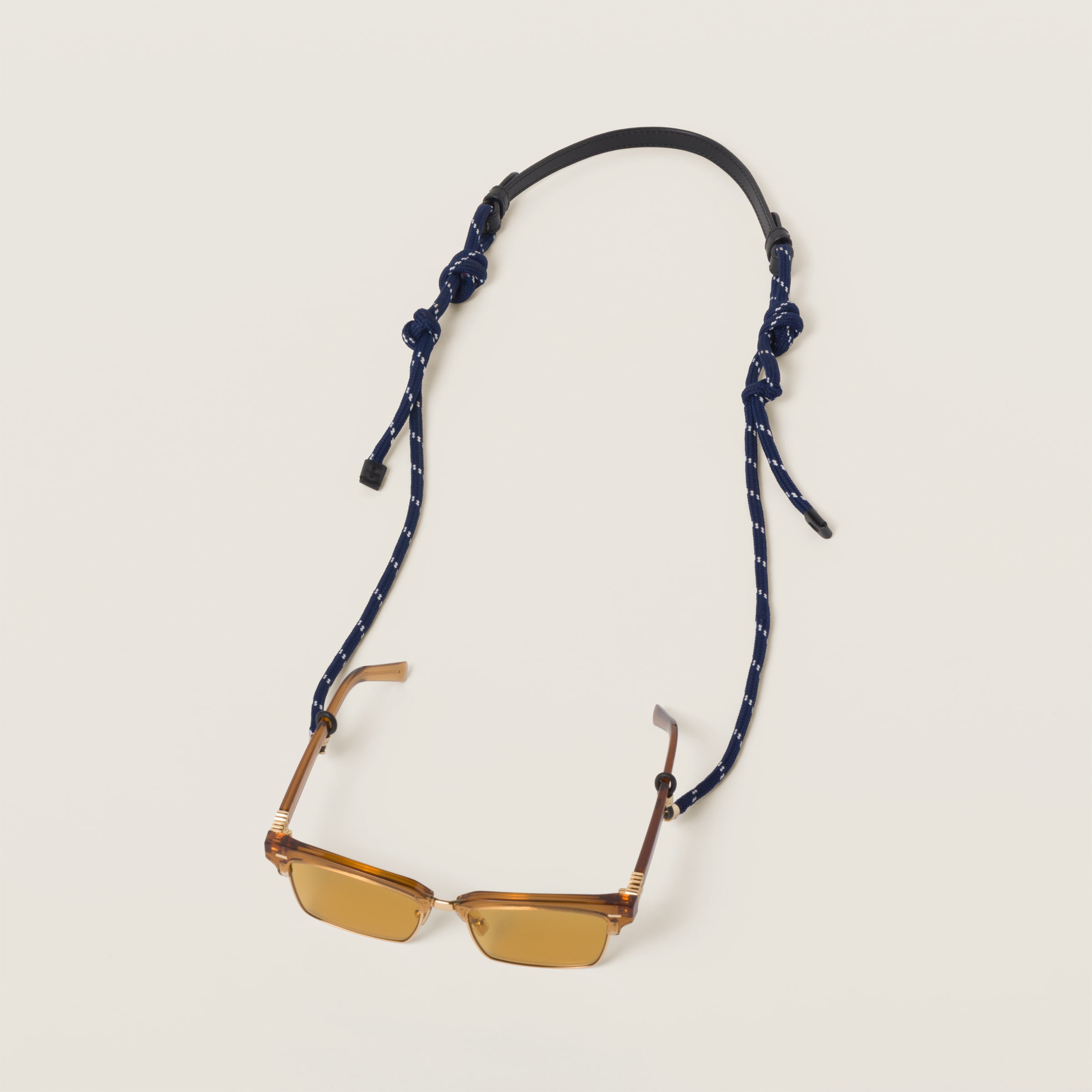 Miu Miu Glasses Cord In Black/baltic Blue