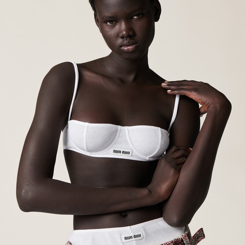 Ribbed knit demi bra