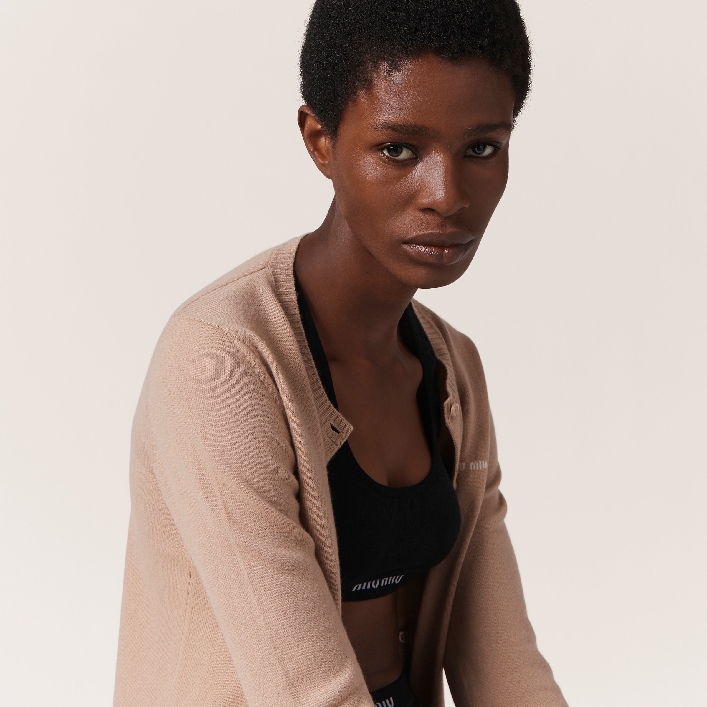 Miu Miu Seamless Racerback Top In Black