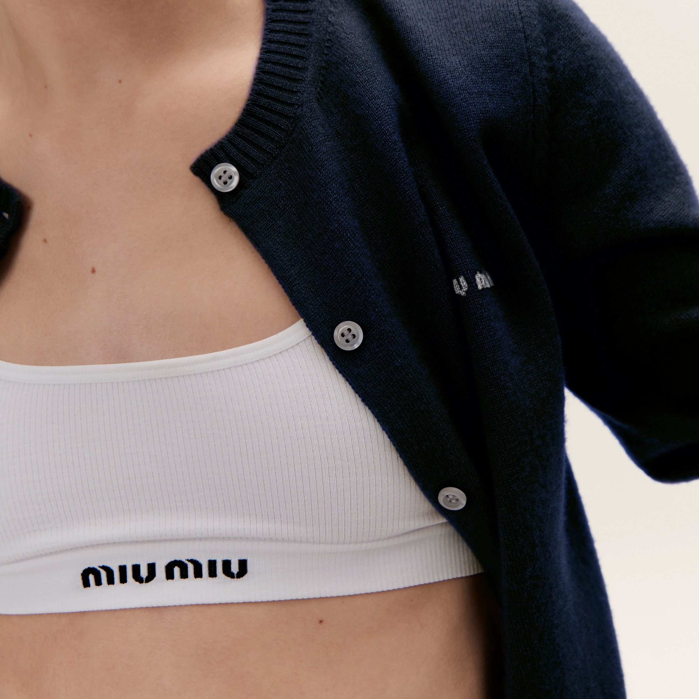 Miu Miu Seamless Racerback Top In White