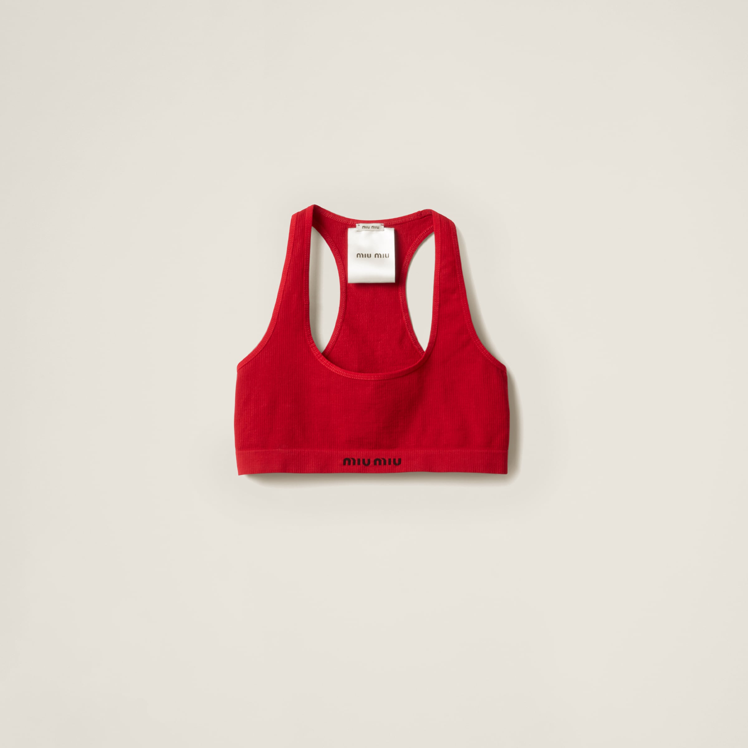 Miu Miu Seamless Racerback Top In Red