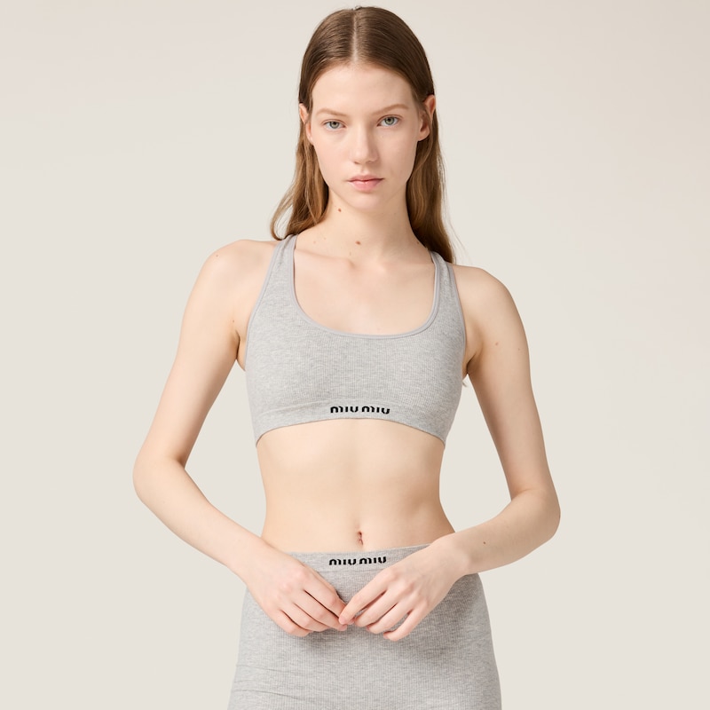Seamless mélange racerback crop top