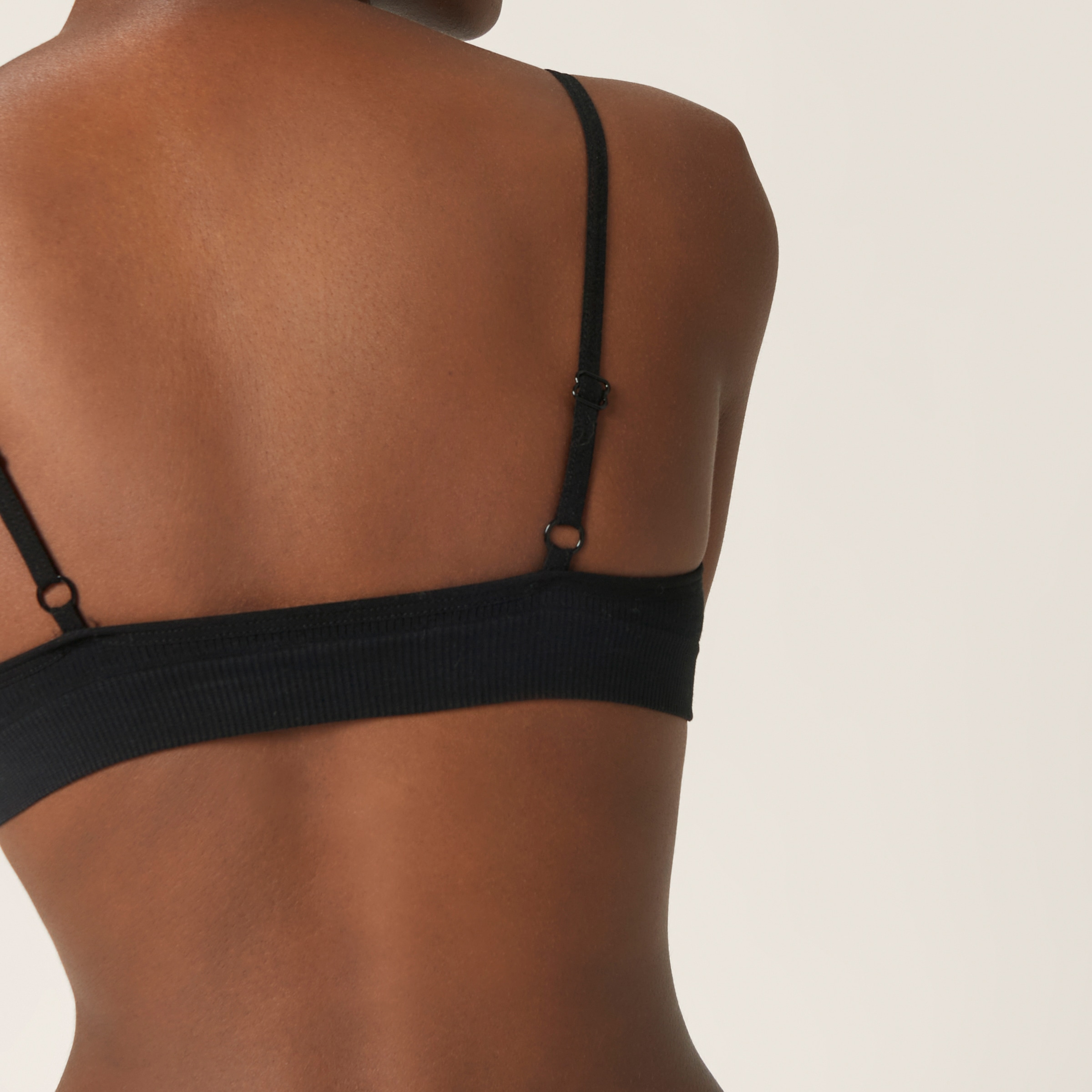 Shop Miumiu Seamless Bra In Black