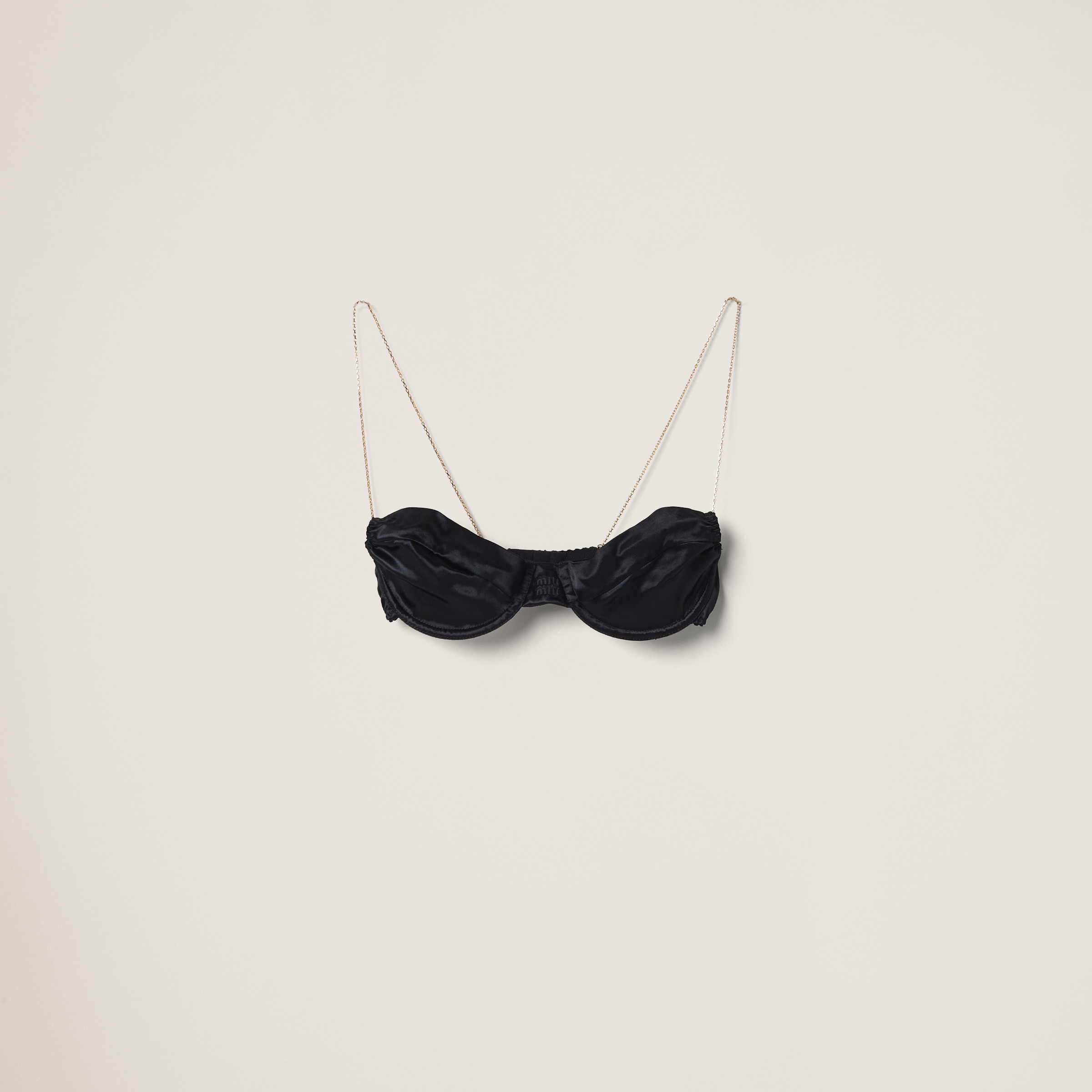 Miu Miu Satin Bra In Black