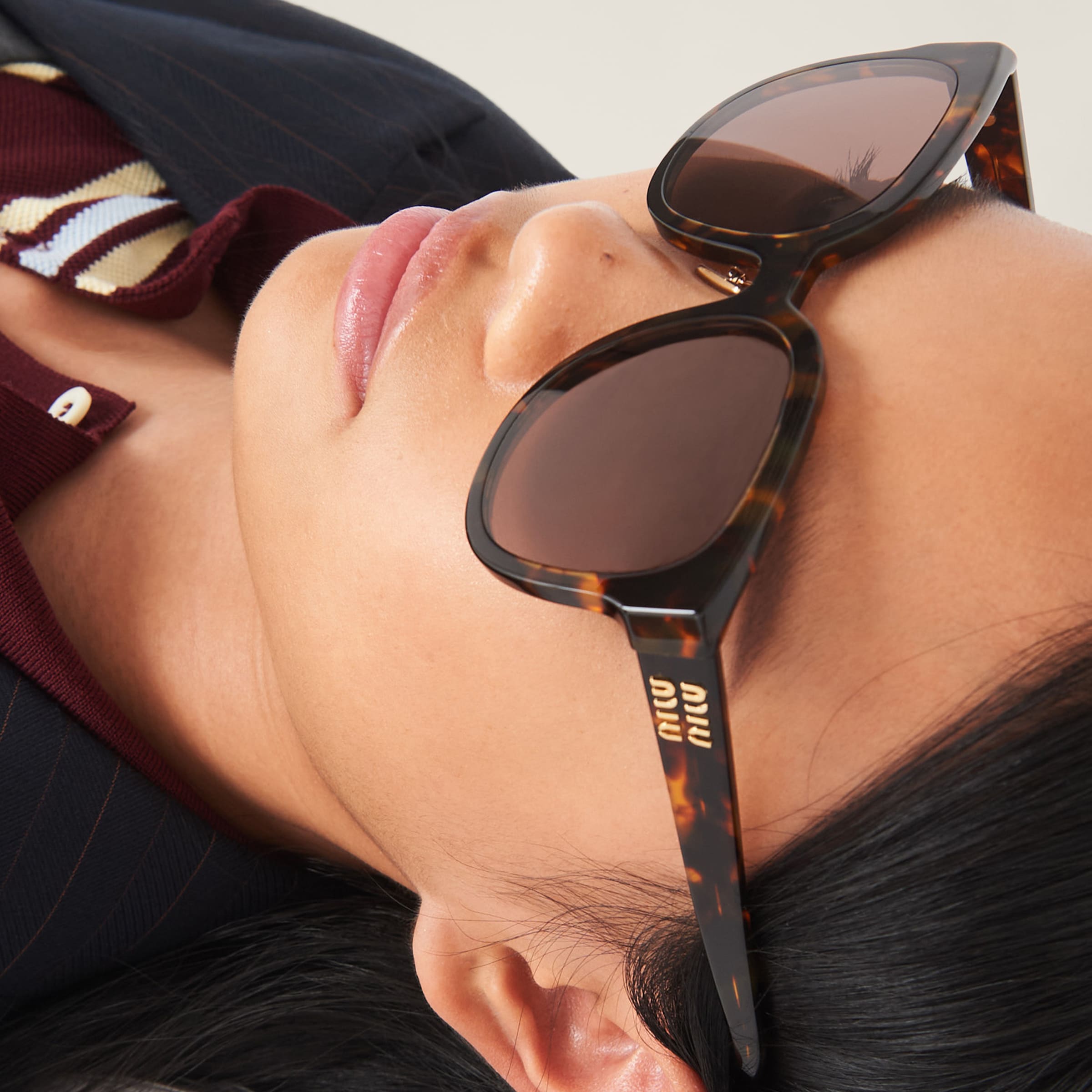 Tobacco Miu Miu Logo Sunglasses | Miu Miu