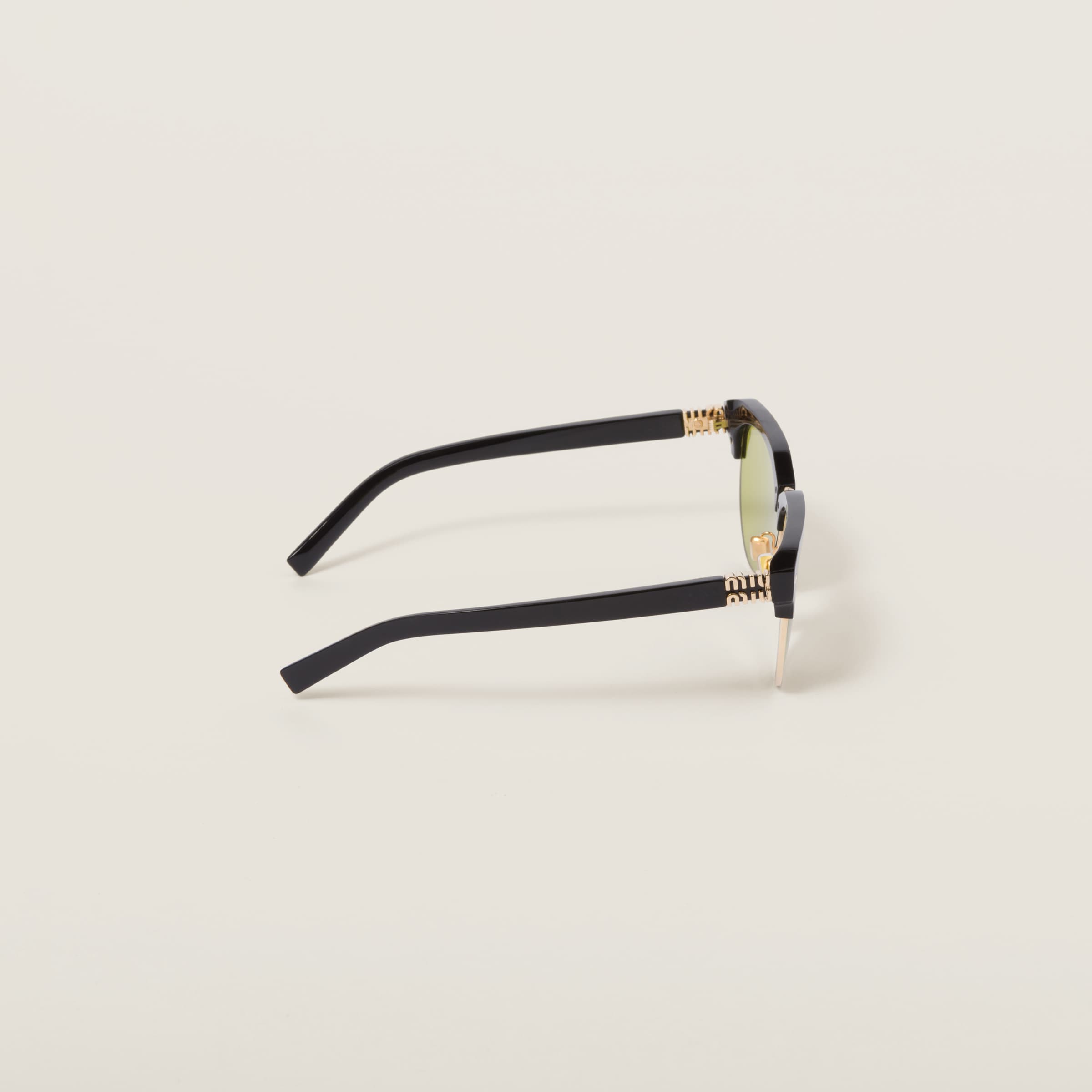 Shop Miumiu Miu Miu Runway Sunglasses In Acid Yellow Lenses