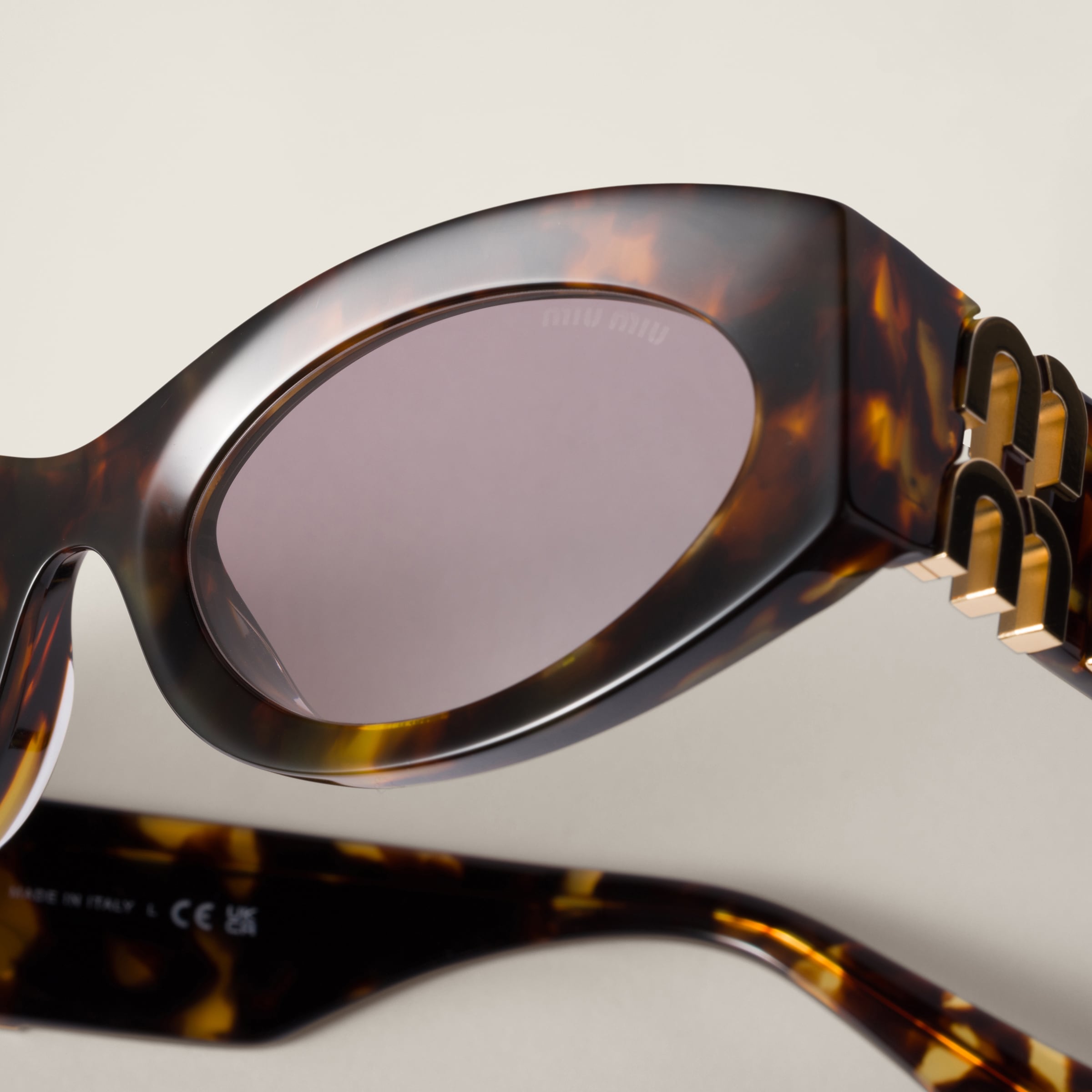 Miu Miu Miu Glimpse Sunglasses In Mauve Lenses