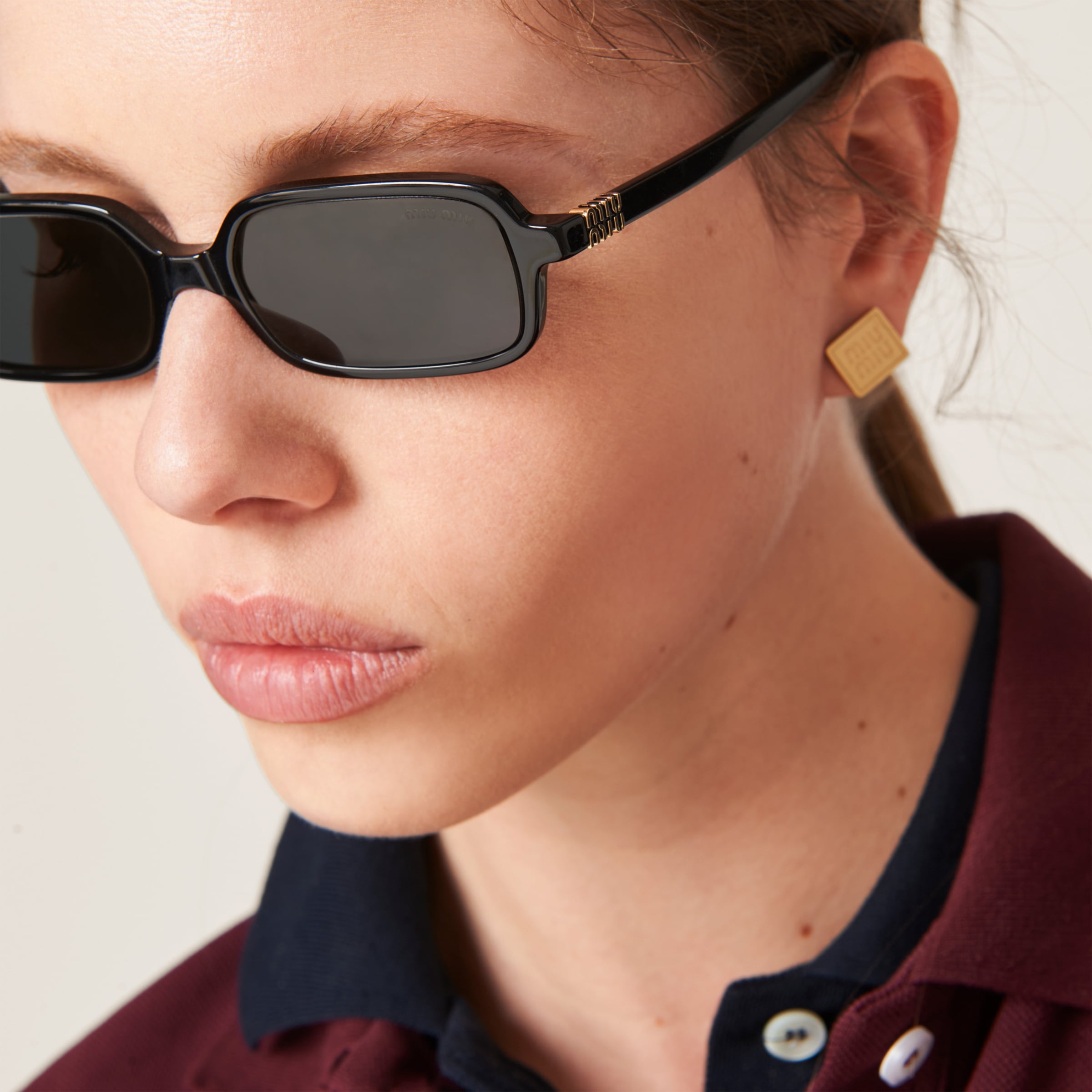 Shop Miumiu Miu Regard Sunglasses In Slate Gray Lenses