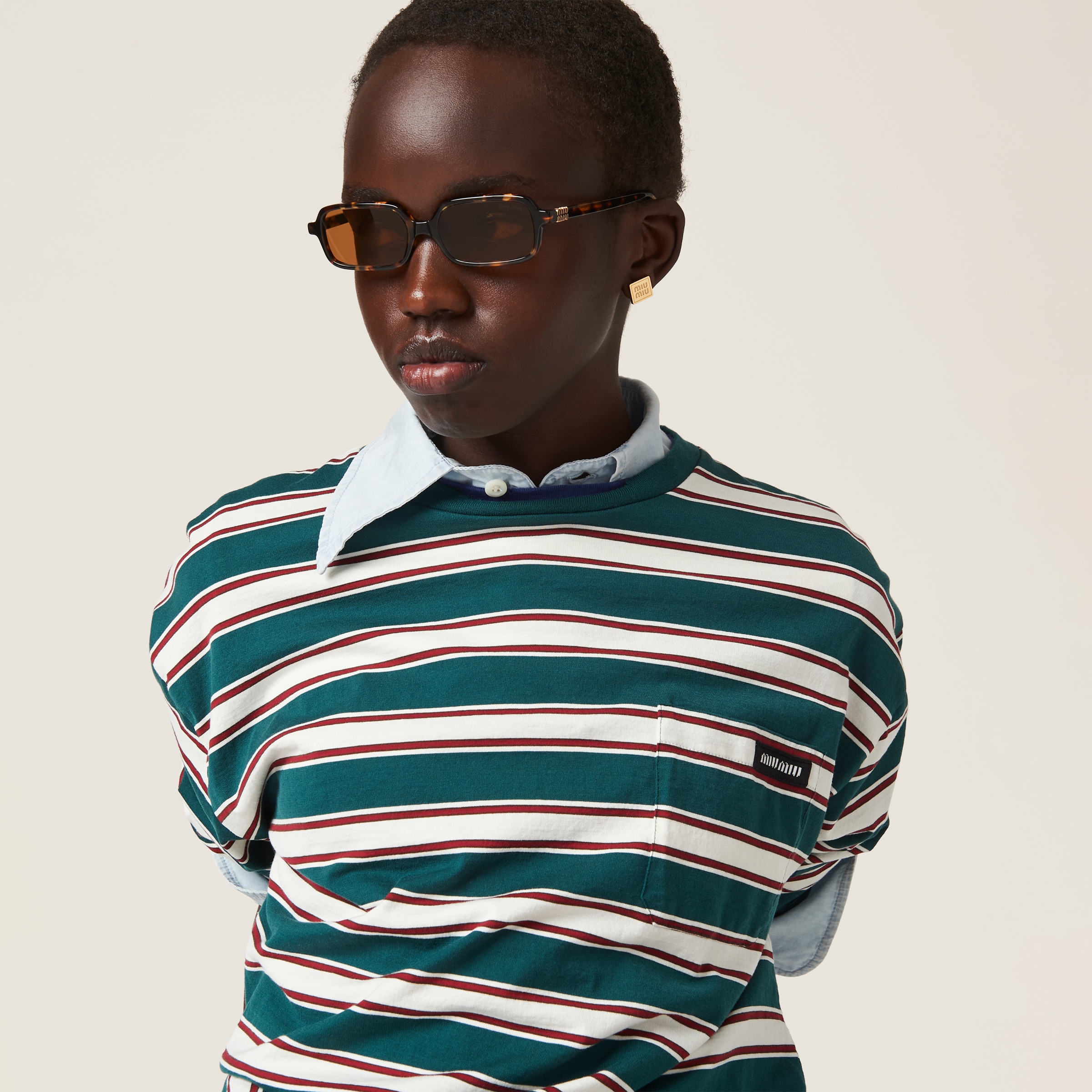 Miu Miu Miu Regard Sunglasses In Camel Beige Lenses