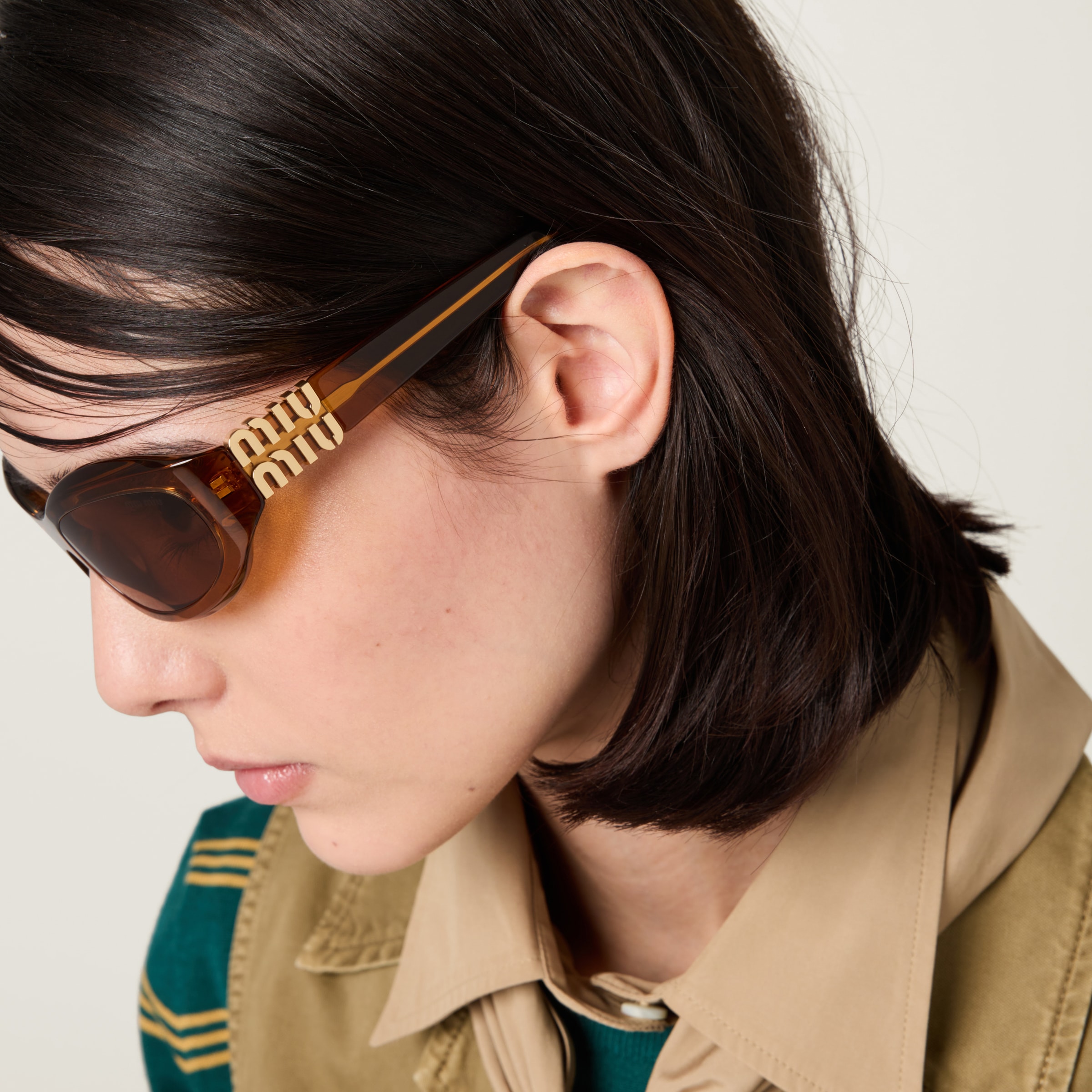 Camel Lenses ミュウ グリンプス サングラス | Miu Miu