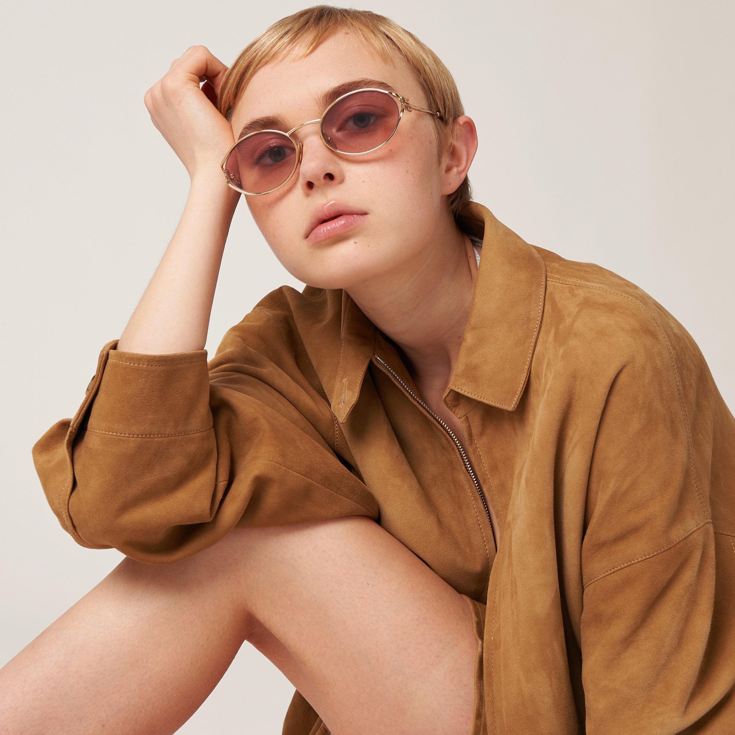 Pink Beg Shaded Lenses Miu Miu Logo Sunglasses Miu Miu