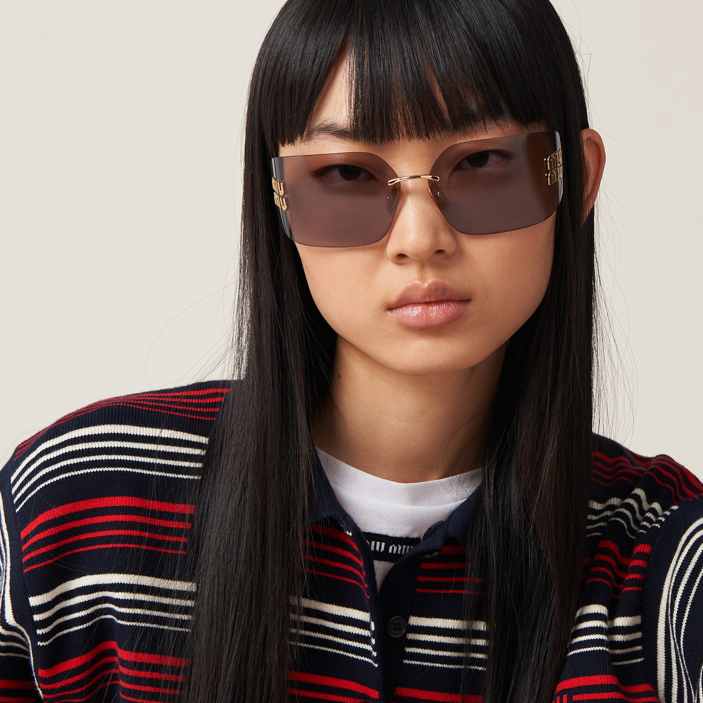 Miu miu hot sale rimless sunglasses