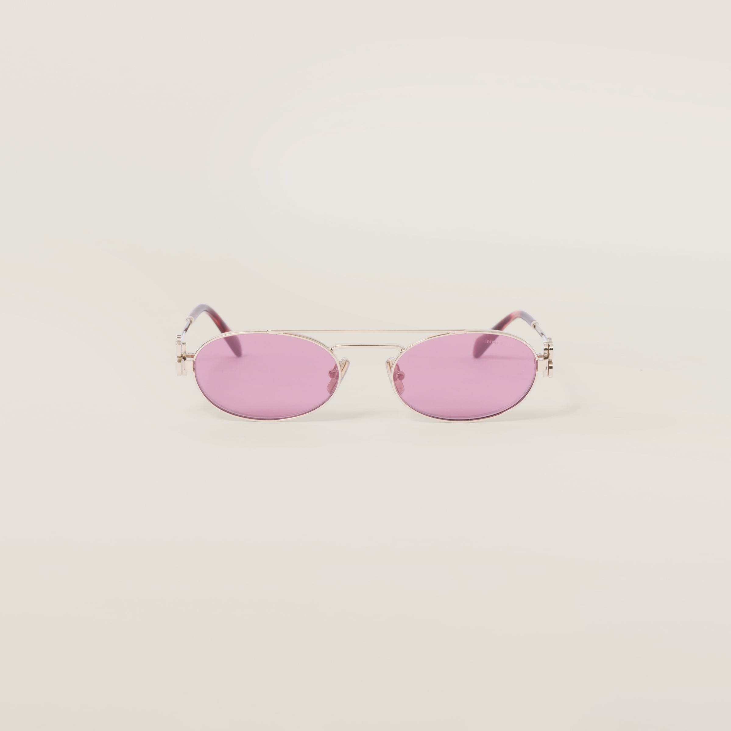 Miu Miu Logo Sunglasses In Amaranth Lenses