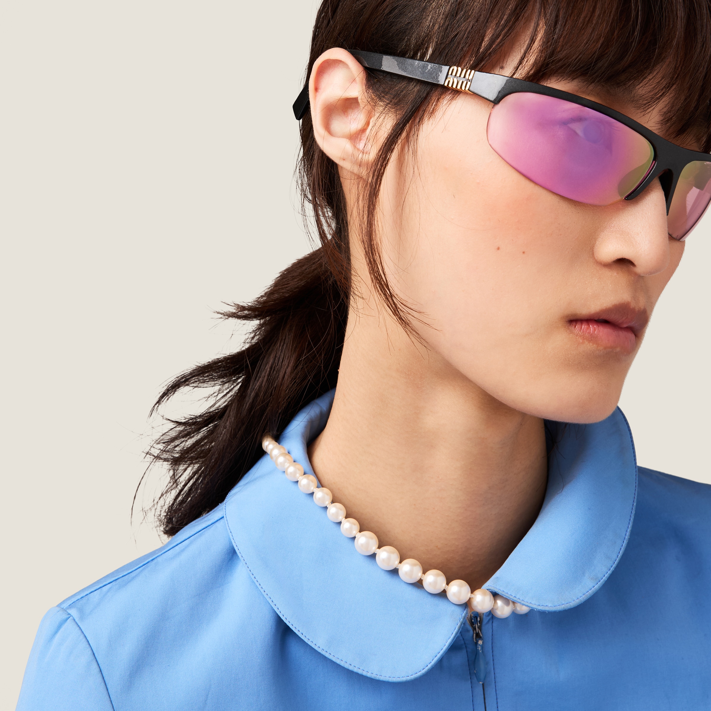 Miu Miu Runway Sunglasses In Mirrored Begonia Lenses