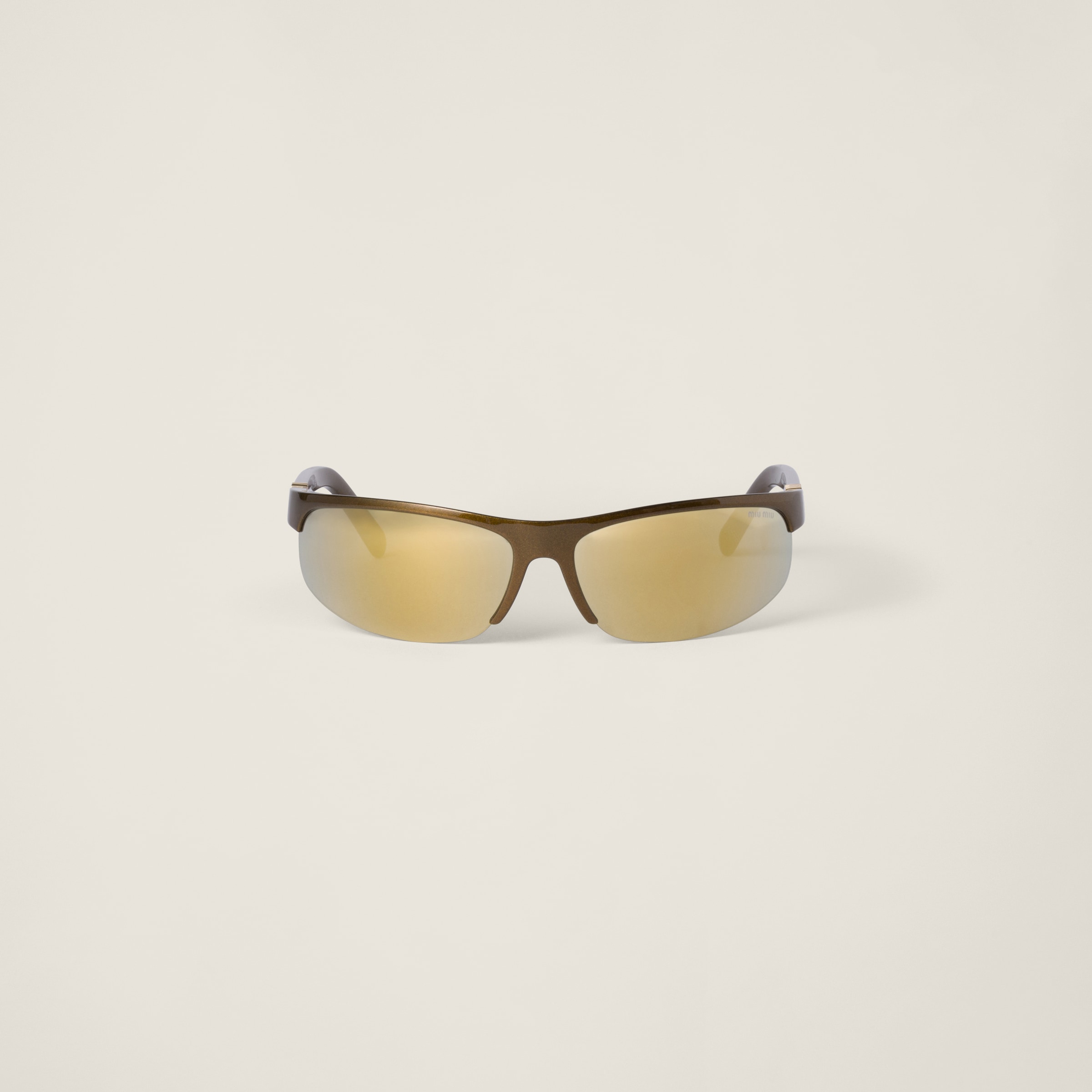 Miu Miu Runway Sunglasses In Brown/gold Lenses