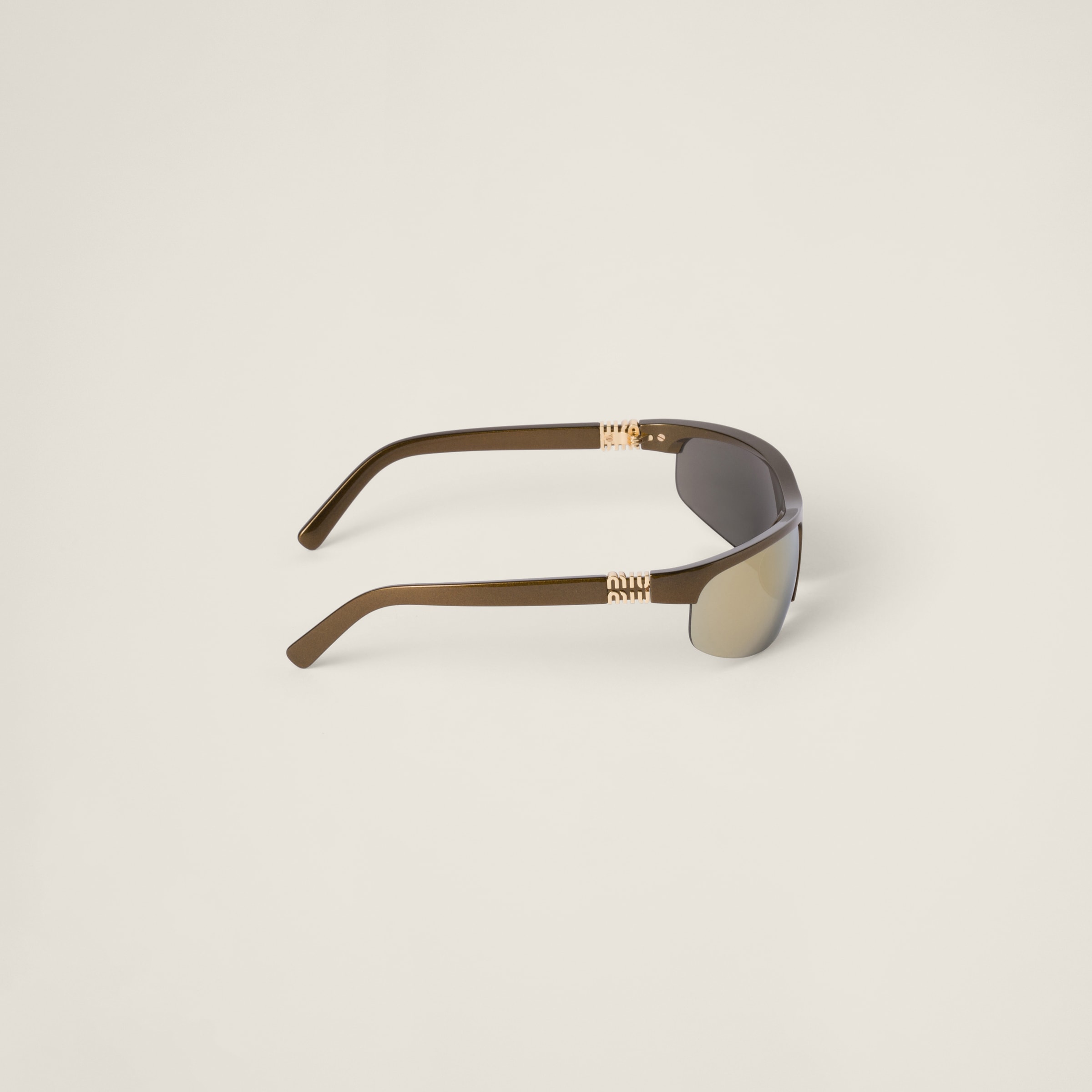 Miu Miu Runway Sunglasses In Brown/gold Lenses