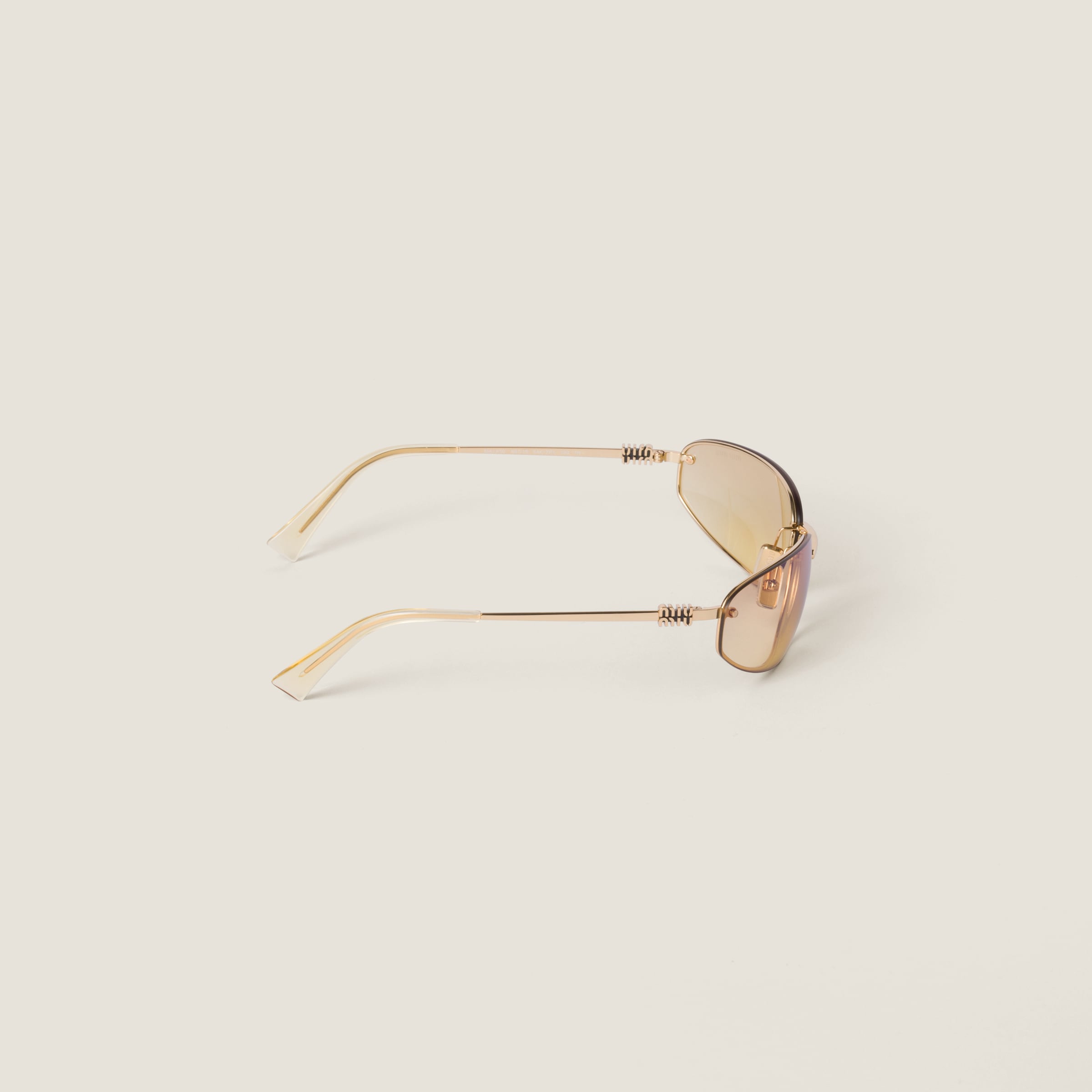 Silver Gradient Yellow Lenses Miu Nocturne Sunglasses | Miu Miu