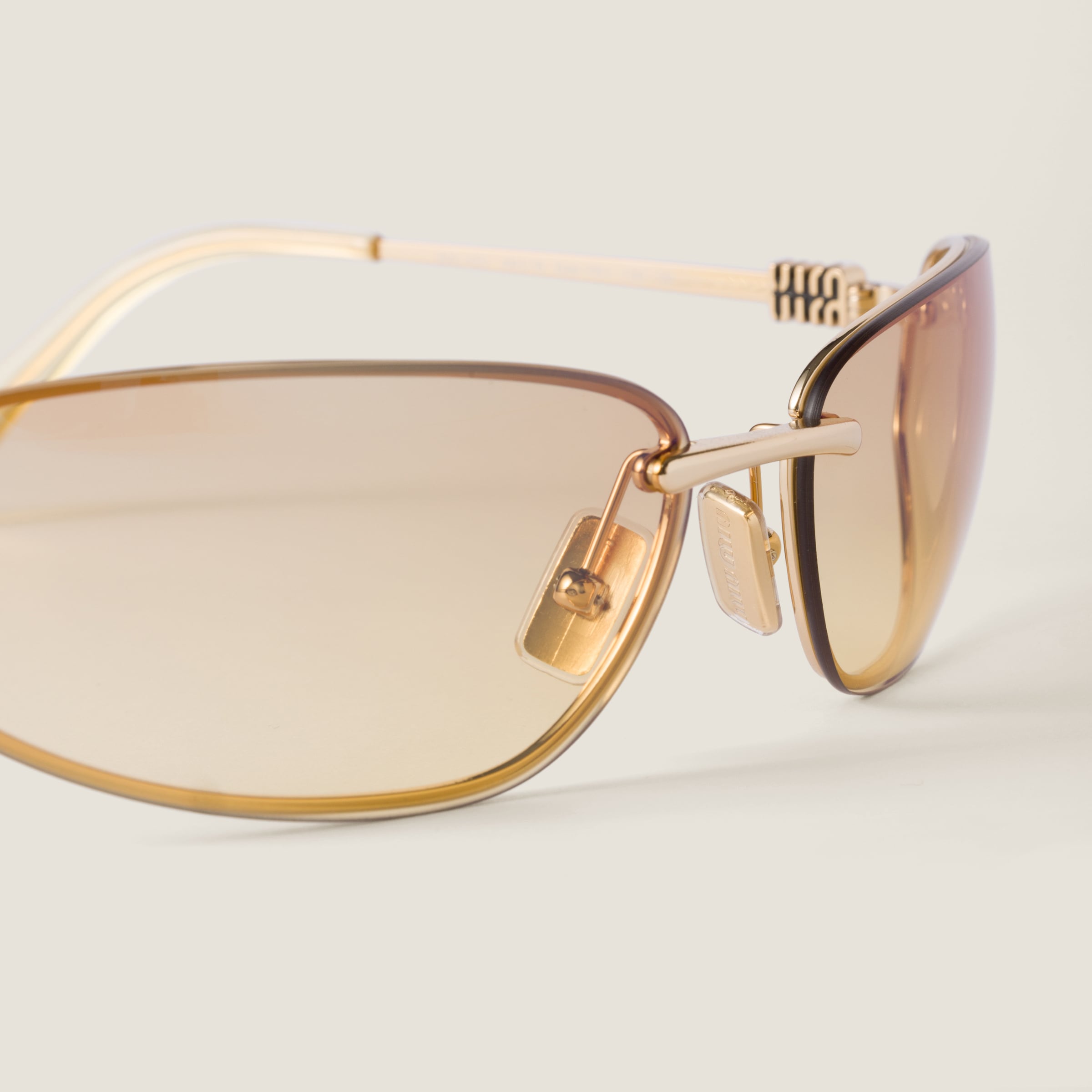 Silver Gradient Yellow Lenses Miu Nocturne Sunglasses | Miu Miu