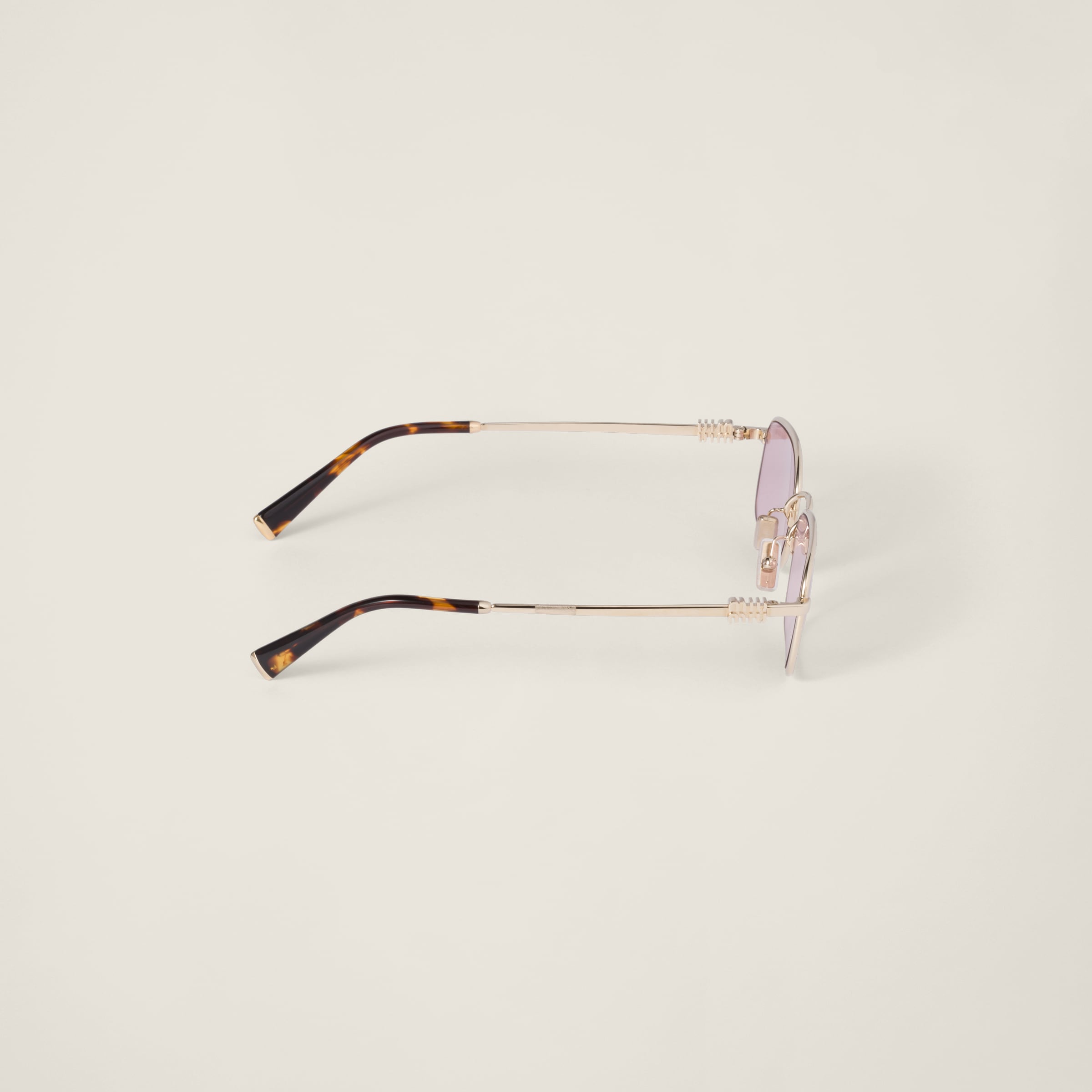 Miu Miu Logo Sunglasses In Pink Lenses