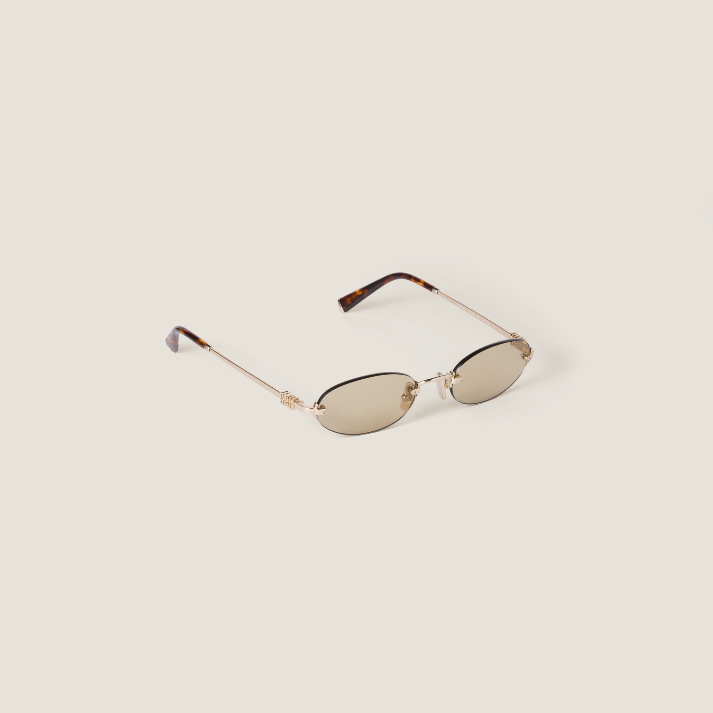 Miu Miu Logo Sunglasses In Camomile Lenses