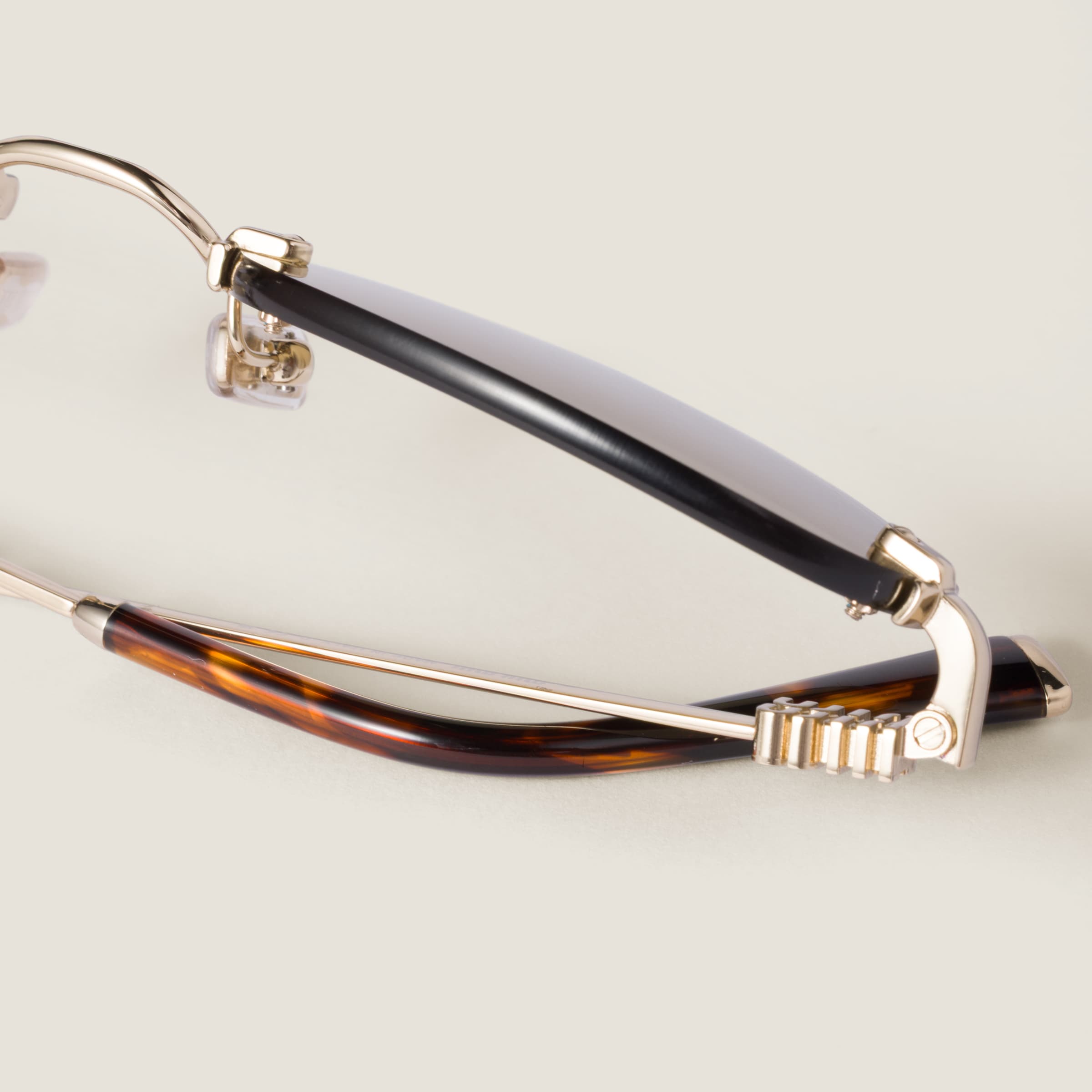 Miu Miu Logo Sunglasses In Gold | ModeSens