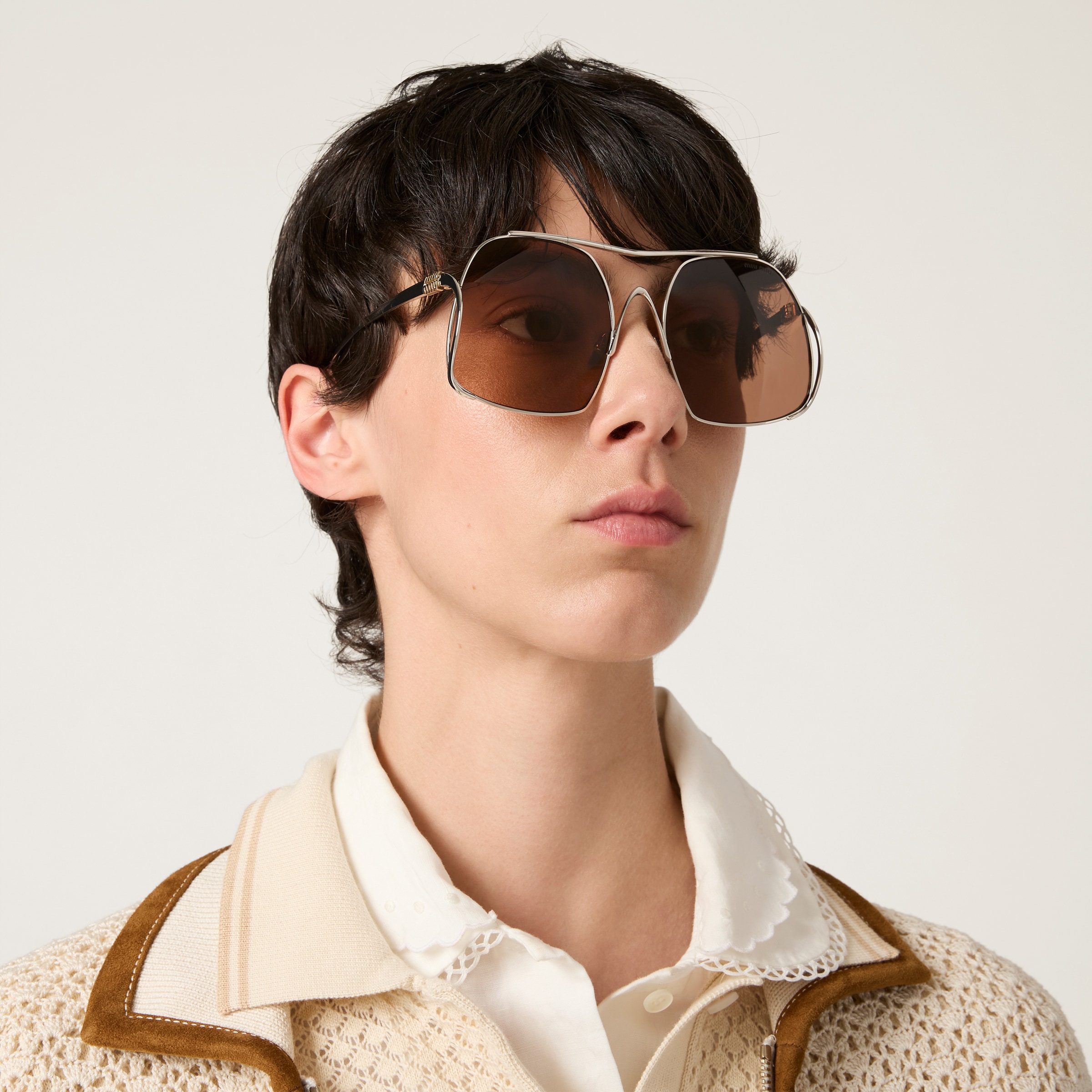 MIU MIU ミュウ オンブルサングラス チョコレートブラウンレンズ チョコレートブラウンレンズ ミュウ オンブルサングラス | Miu Miu
