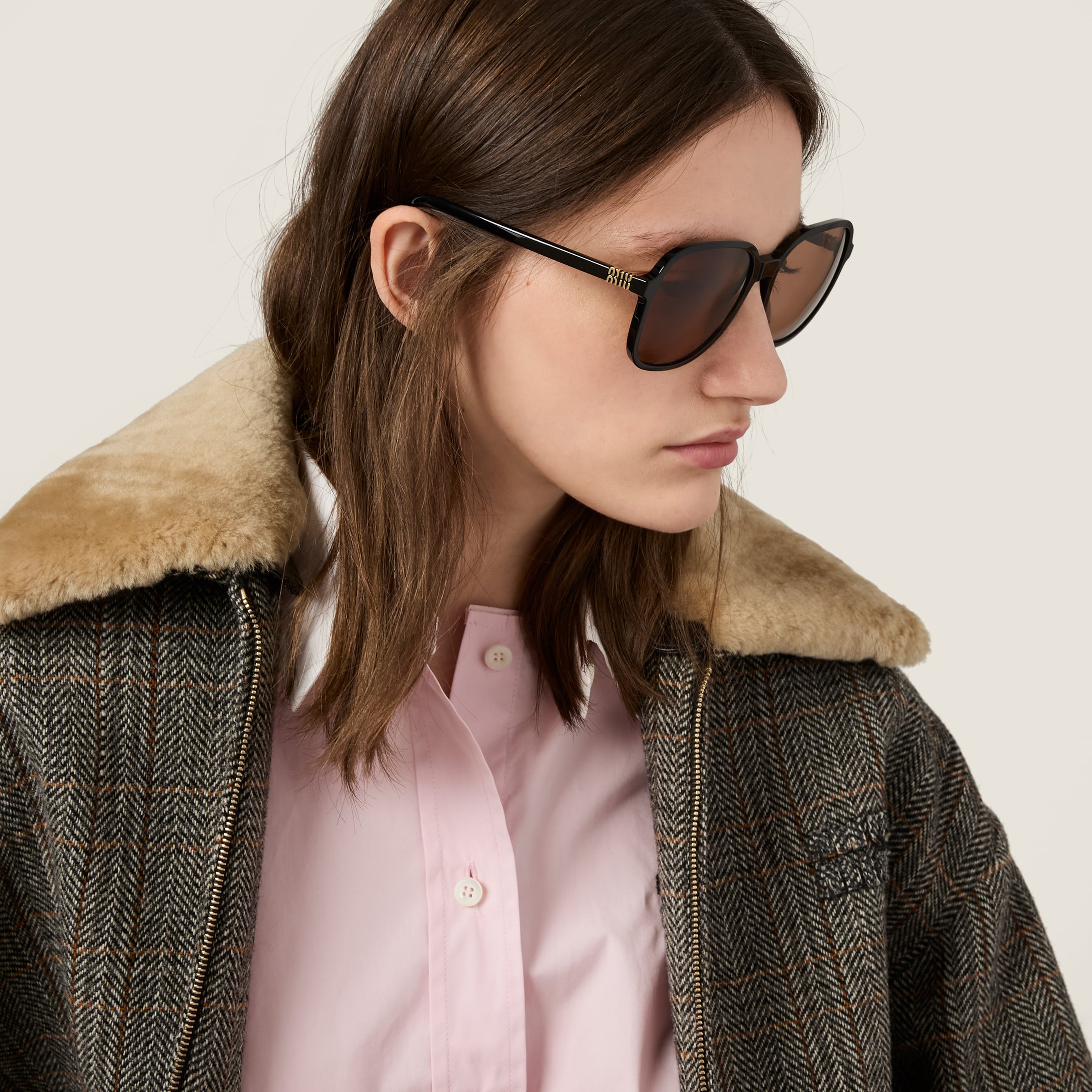 Miu Miu Miu Regard Sunglasses In Brown