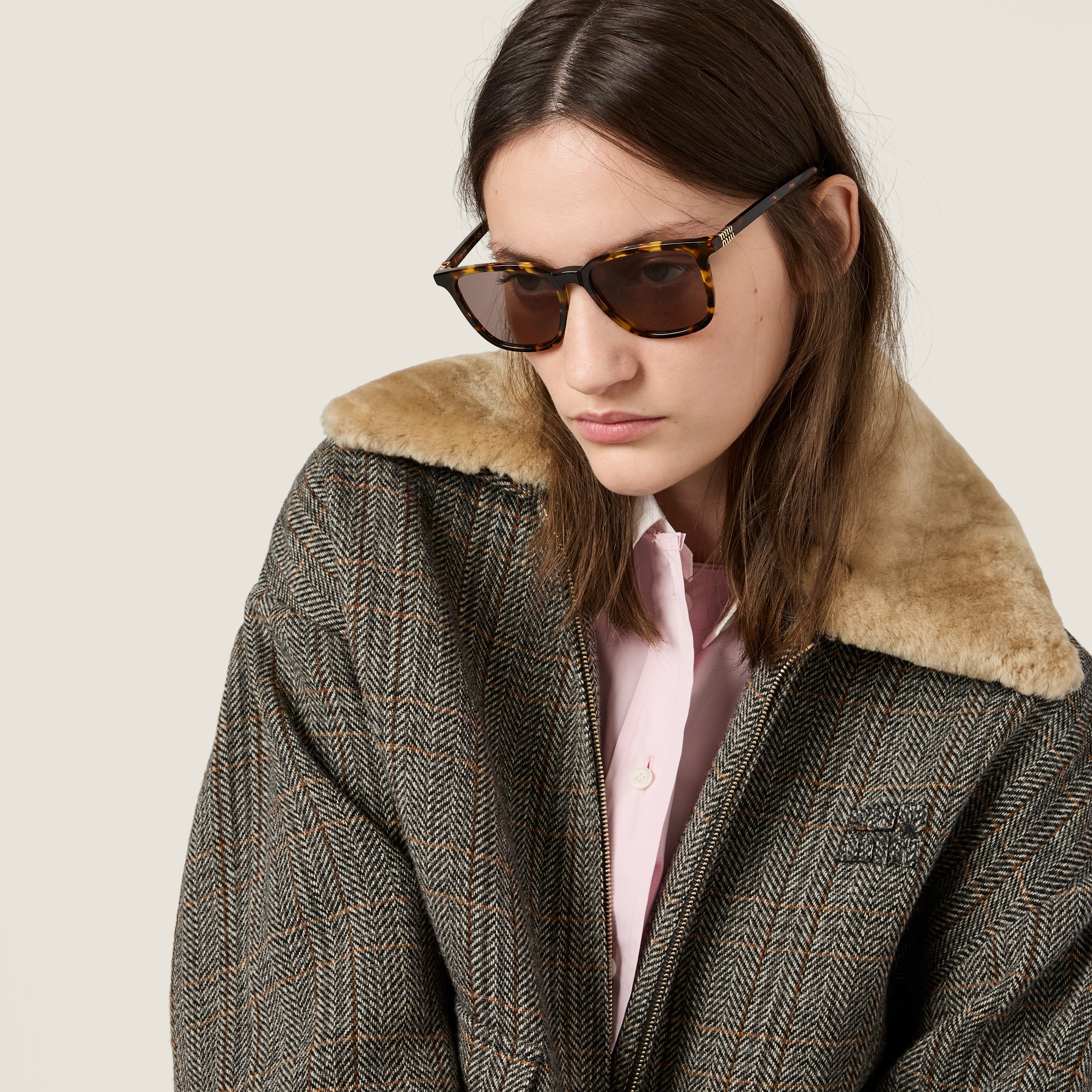 Miu Miu Miu Regard Sunglasses In Brown