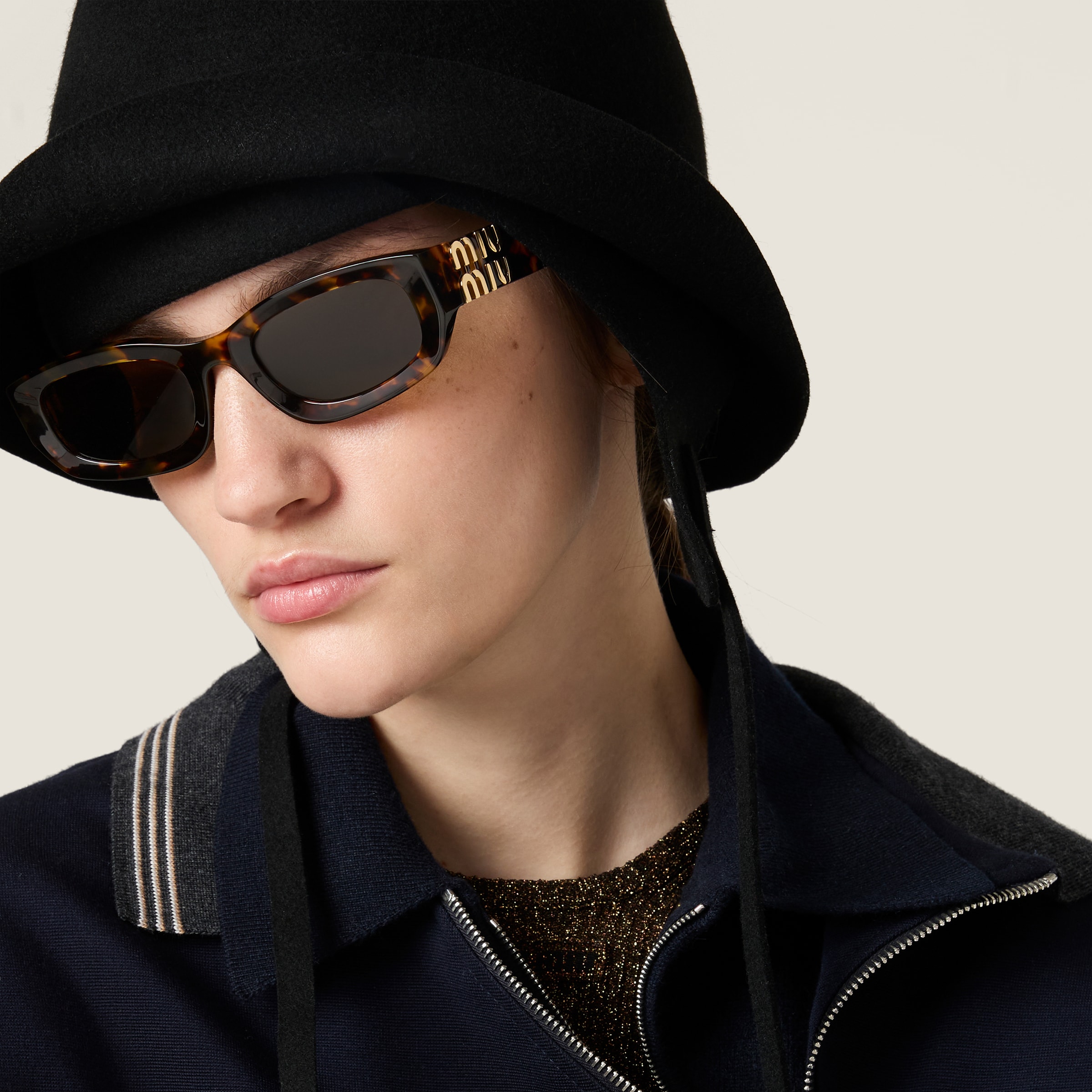 Miu Miu Miu Glimpse Sunglasses In Brown