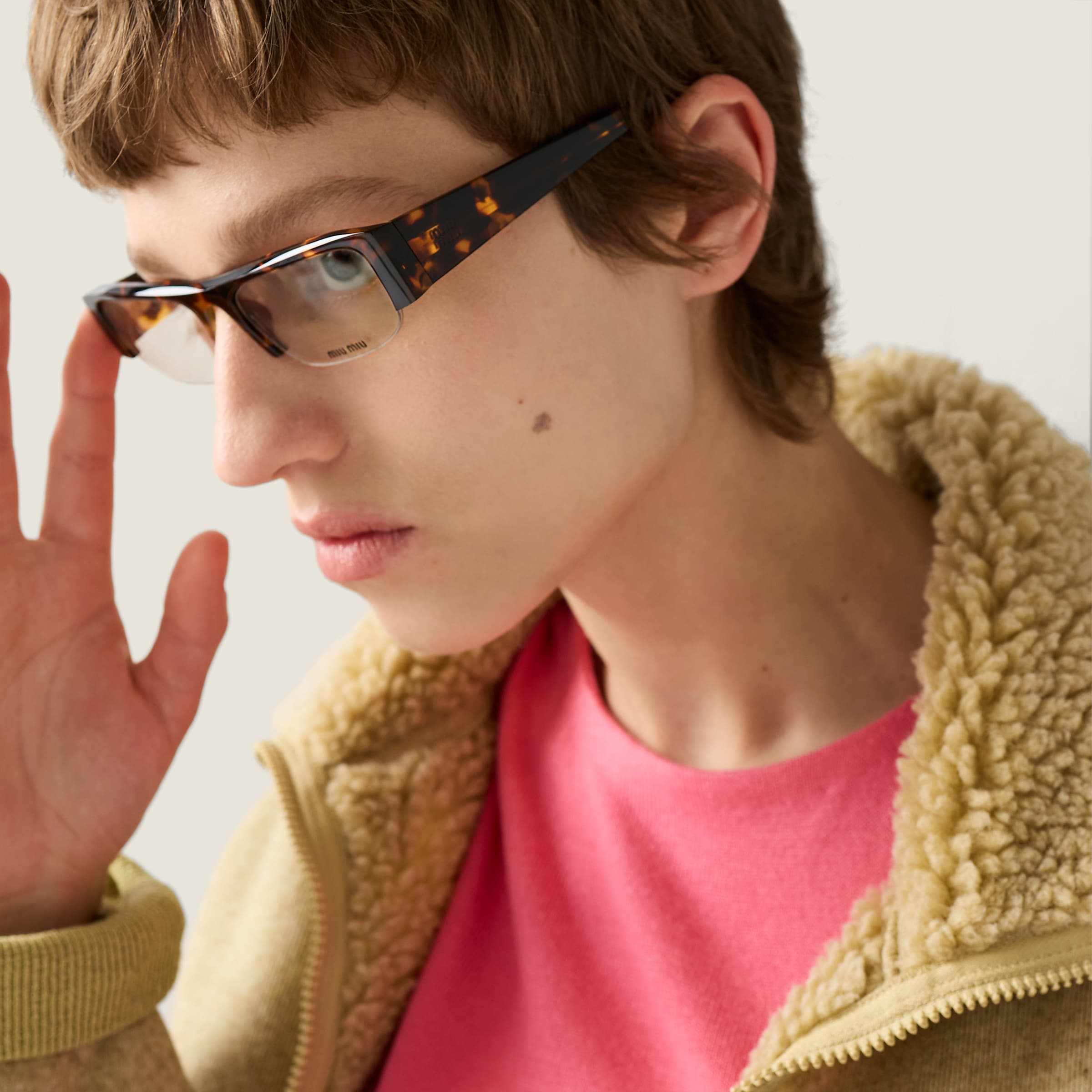 Blue-ray Transparent Lenses Vedette Sunglasses | Miu Miu - Monaco