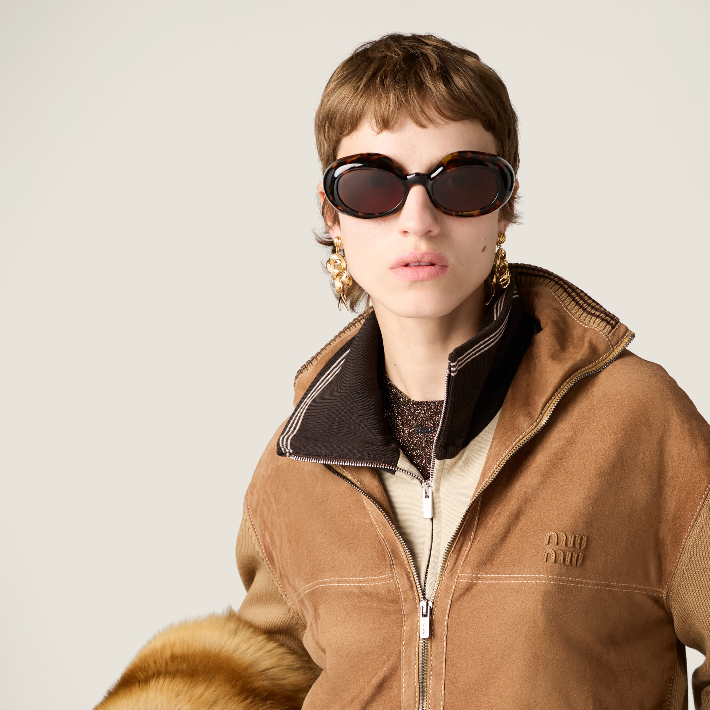 Miu Miu Rêverie Sunglasses In Brown