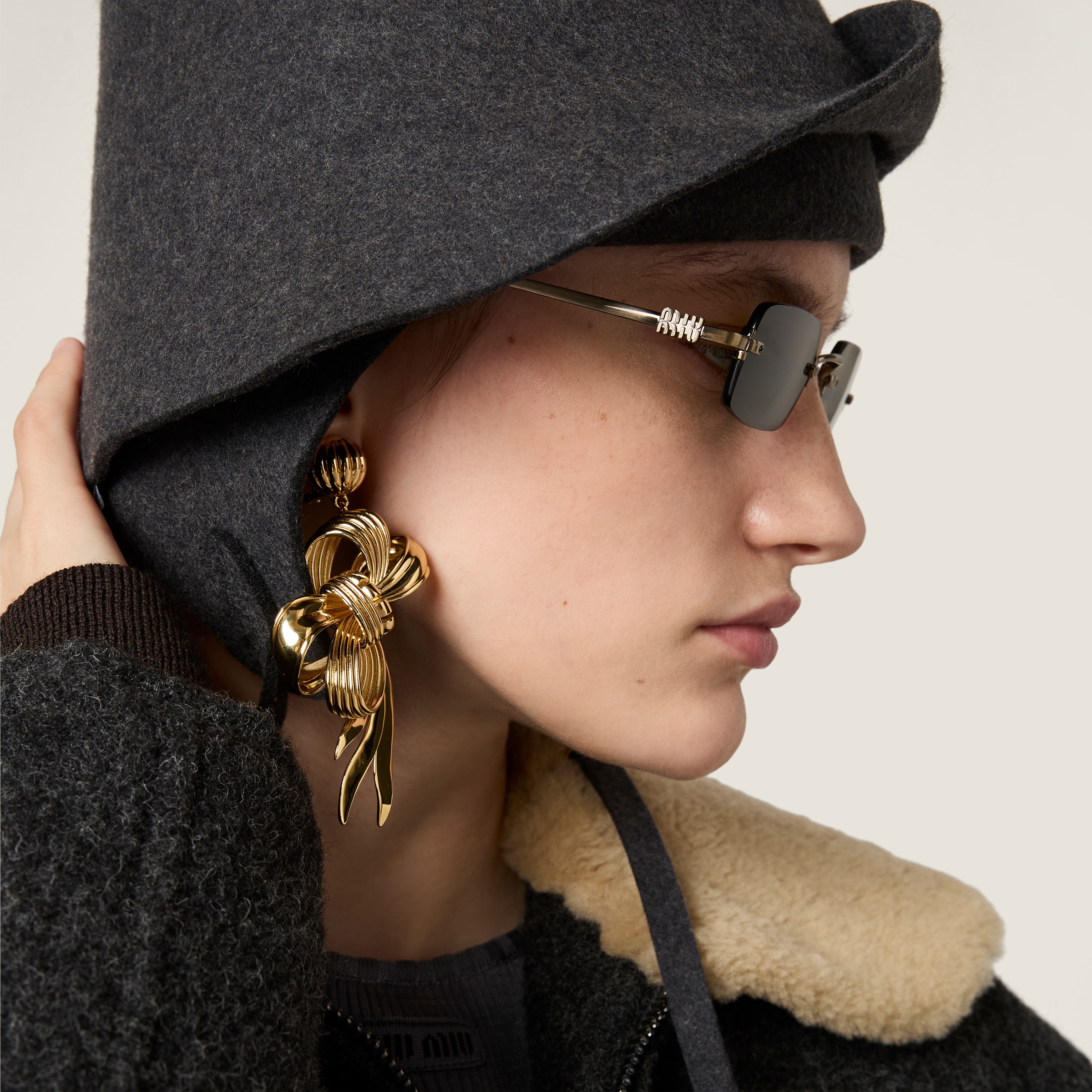 Miu Miu Eyewear Collection Sunglasses In Metallic