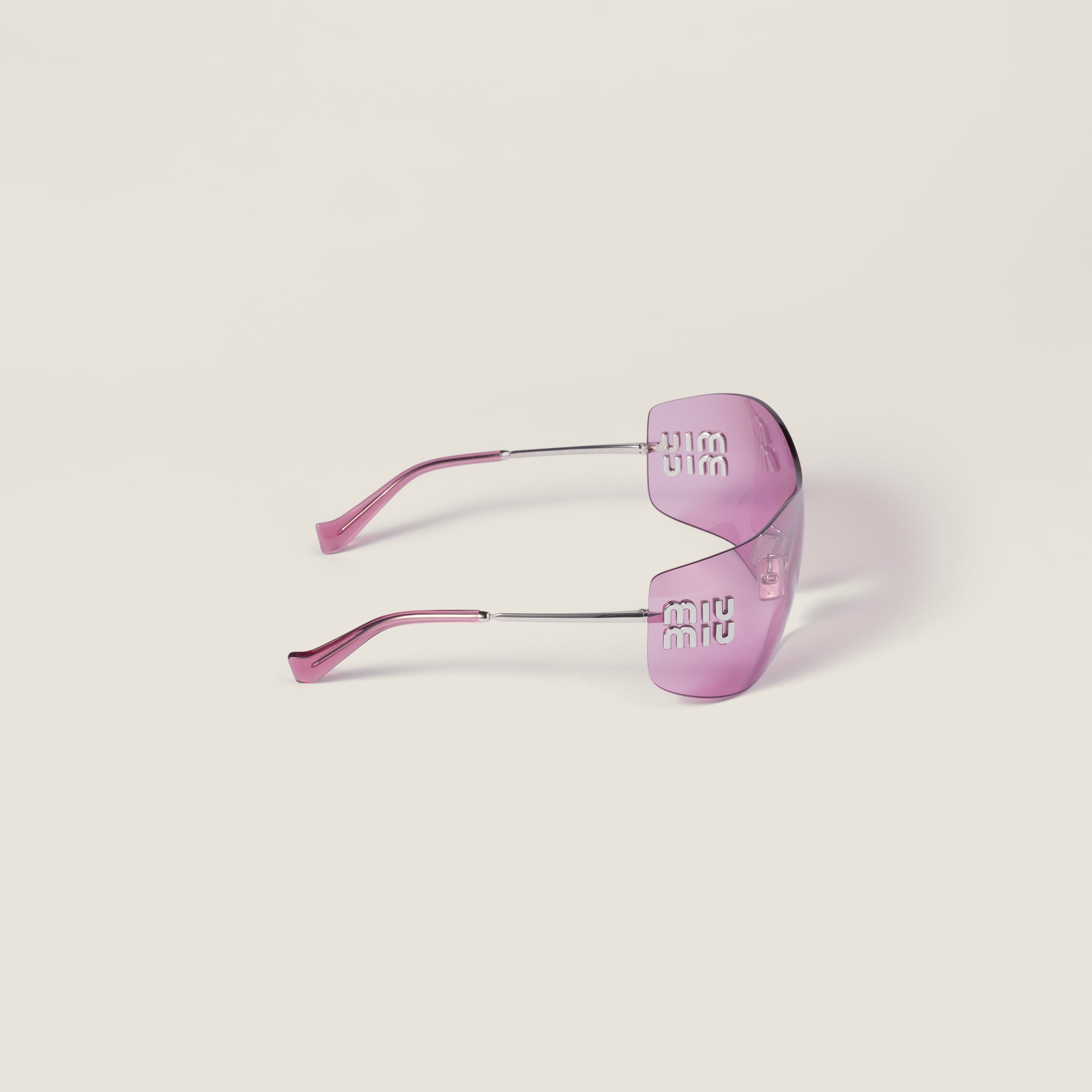 新品タグルミニョン Lumignon suedebijou op ピンクM Mirrored Gradient Azalea Lenses Aube Sunglasses | Miu Miu - United