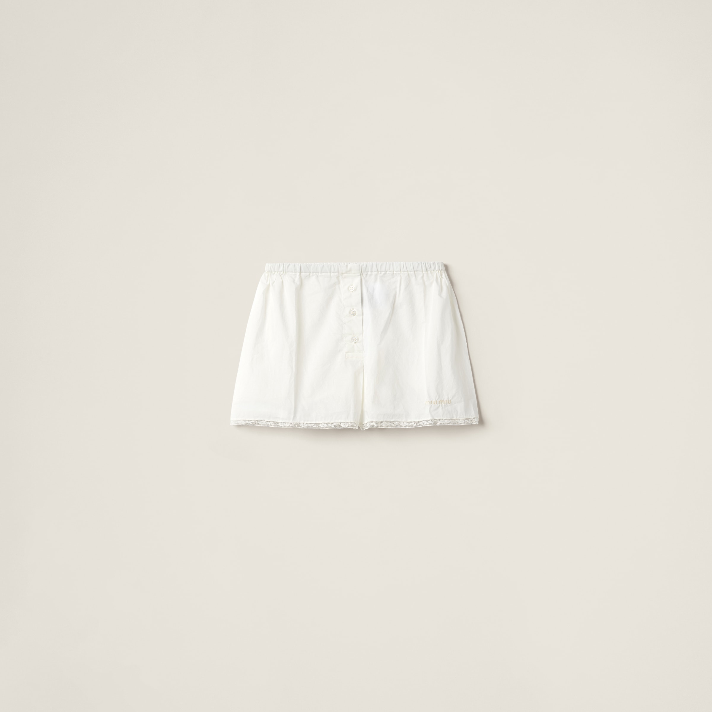 Miu Miu Batiste Boxer Shorts In Ivory