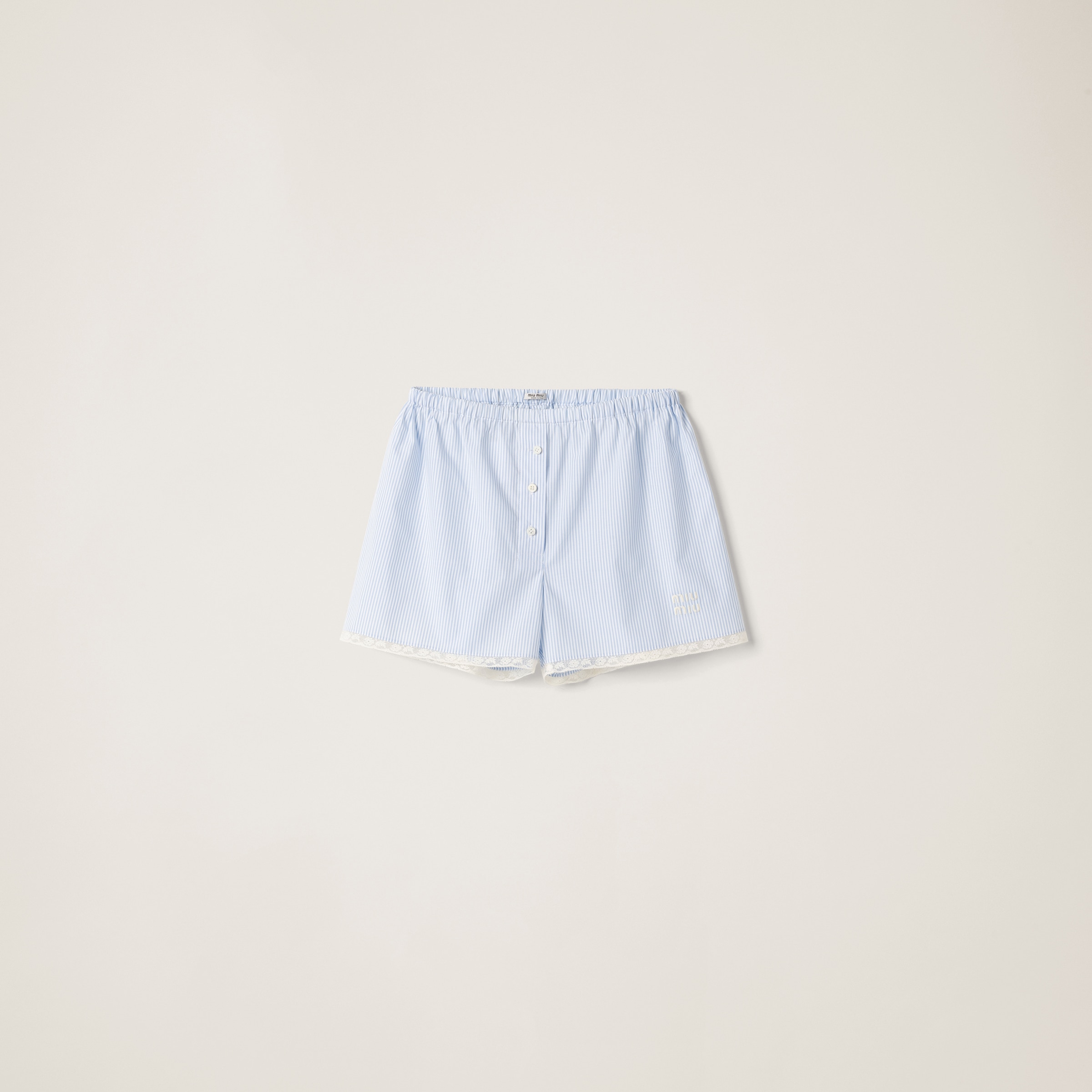 White light Blue Poplin Boxer Shorts Miu Miu